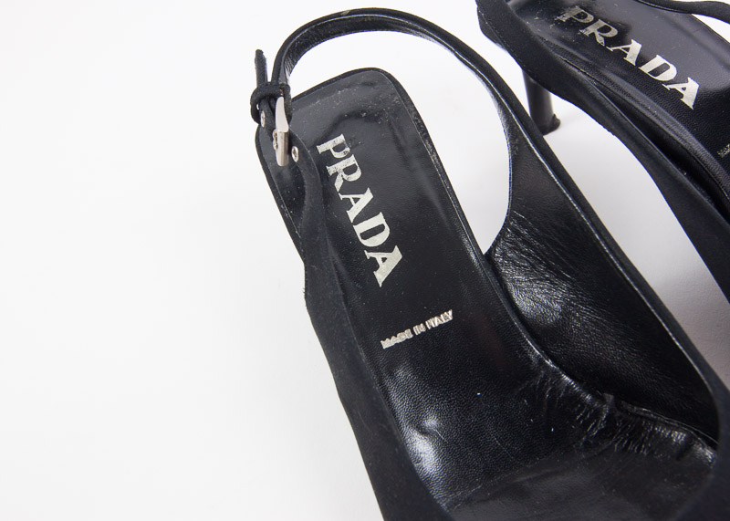 Pair of Prada Women's Kitten Heel Slingbacks, Size 39