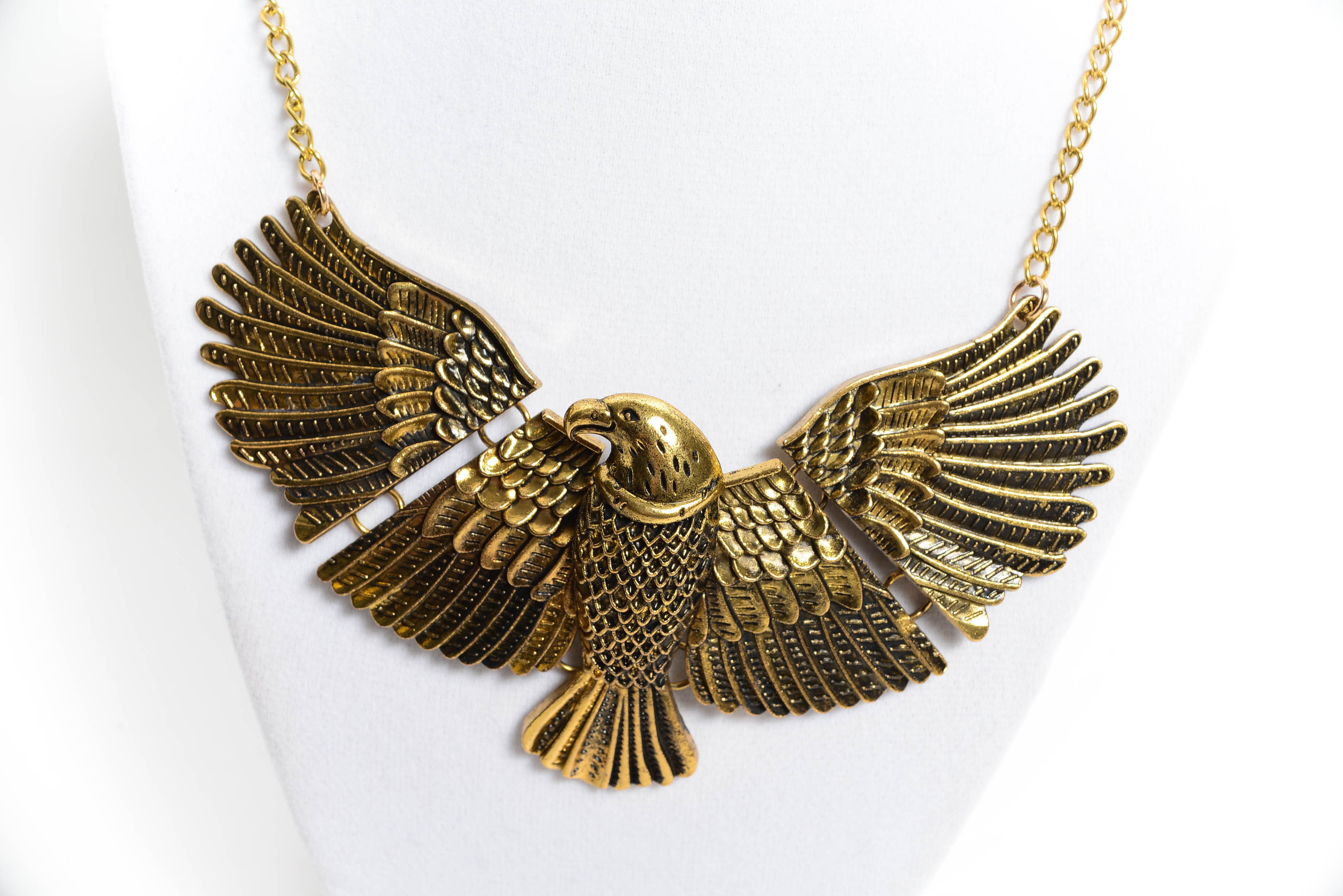 Gold Plate Eagle Design Necklace
