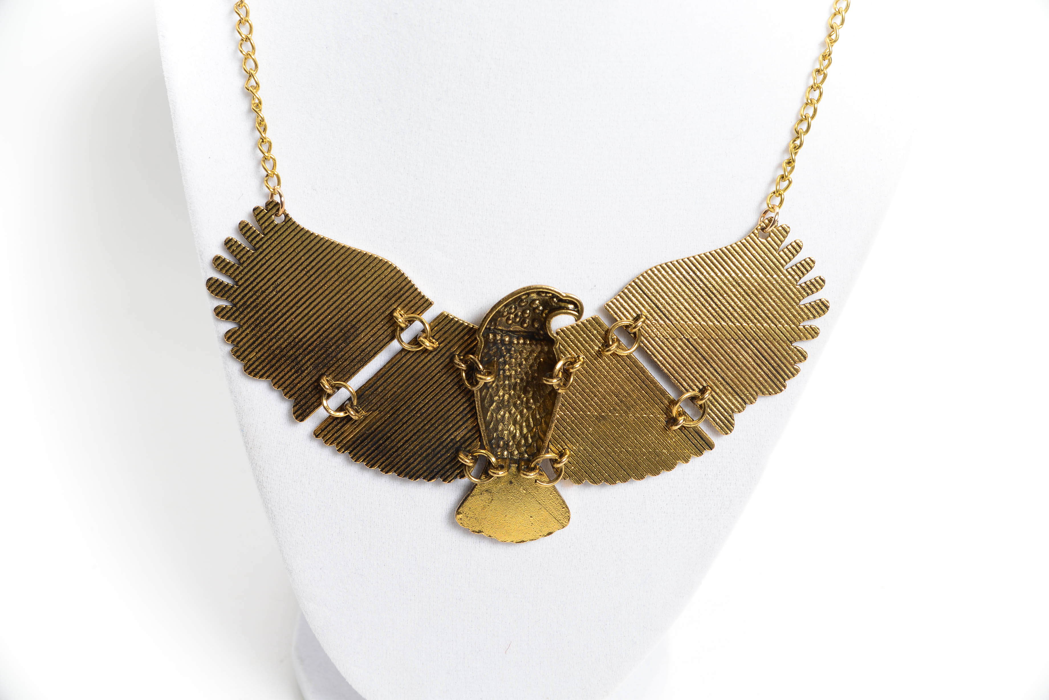 Gold Plate Eagle Design Necklace