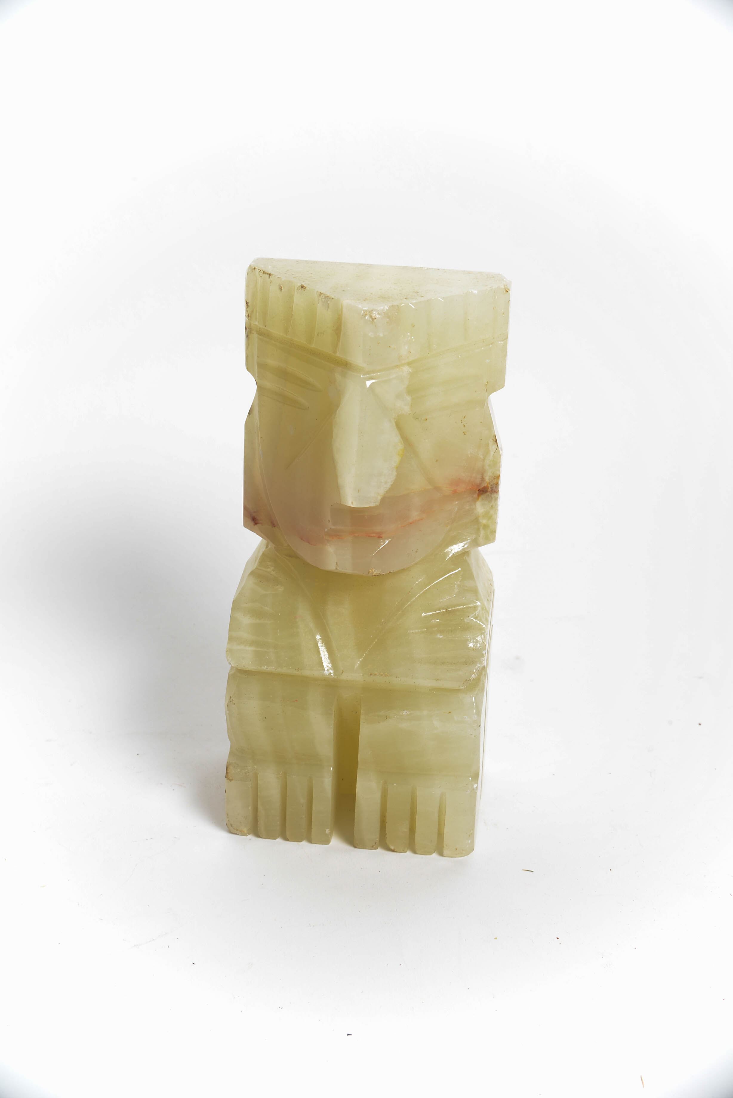 Vintage Egyptian Jade Carved Statues