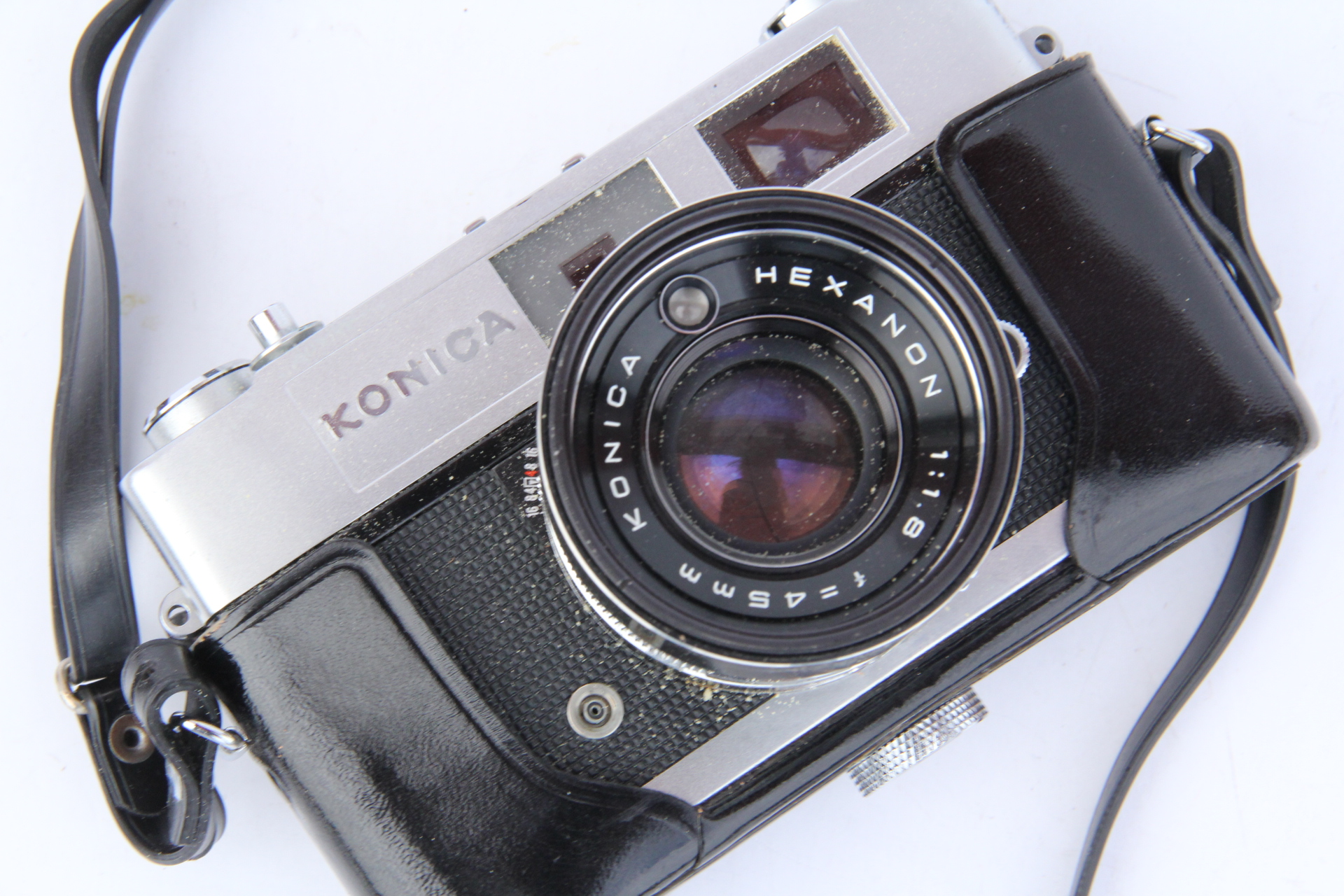 Vintage Konica Auto S2 Rangefinder 35MM Camera & Case