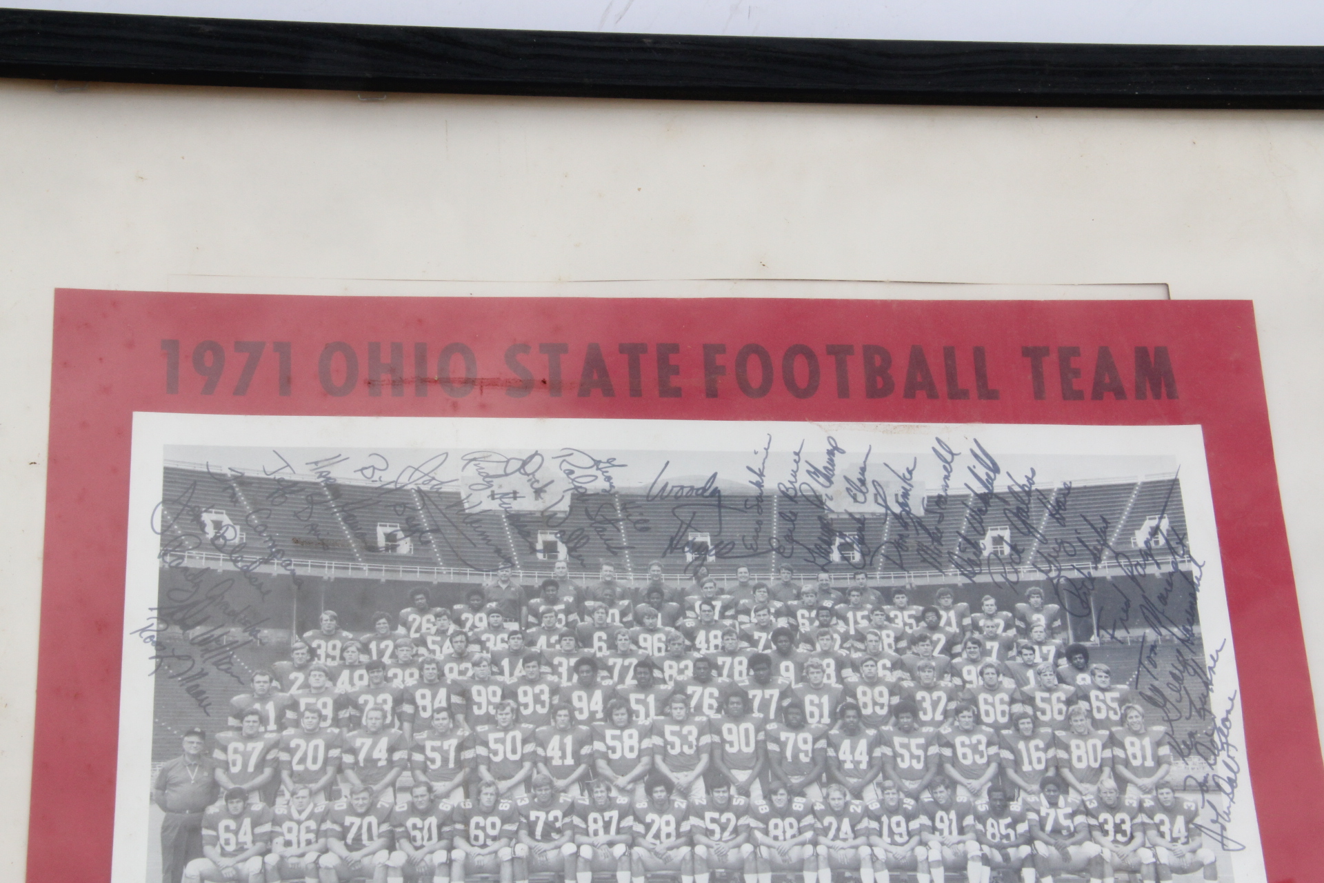 Signed Woody Hayes 1971 Ohio State Buckeyes Photograph