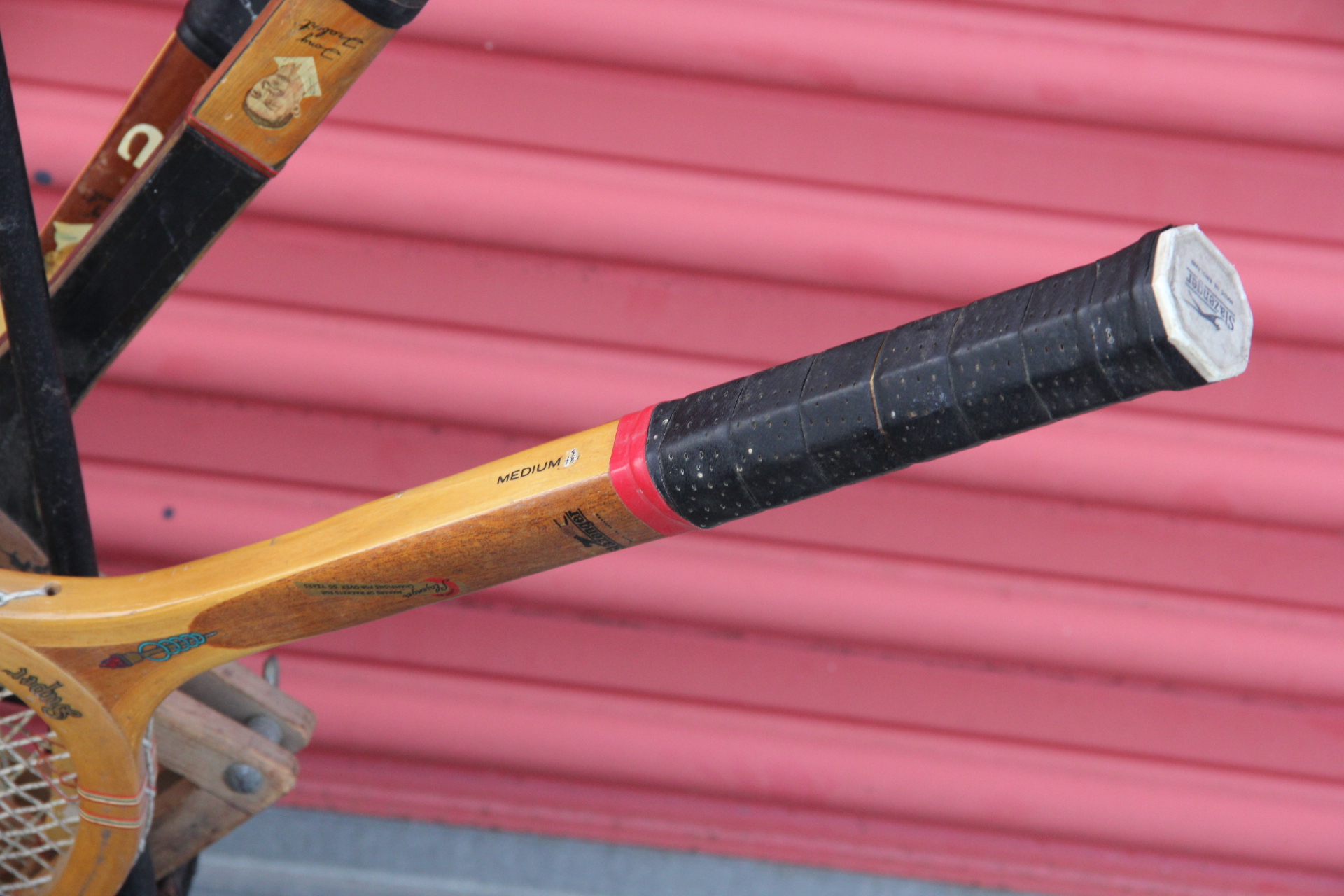 Vintage Tennis Rackets with Ball Hopper