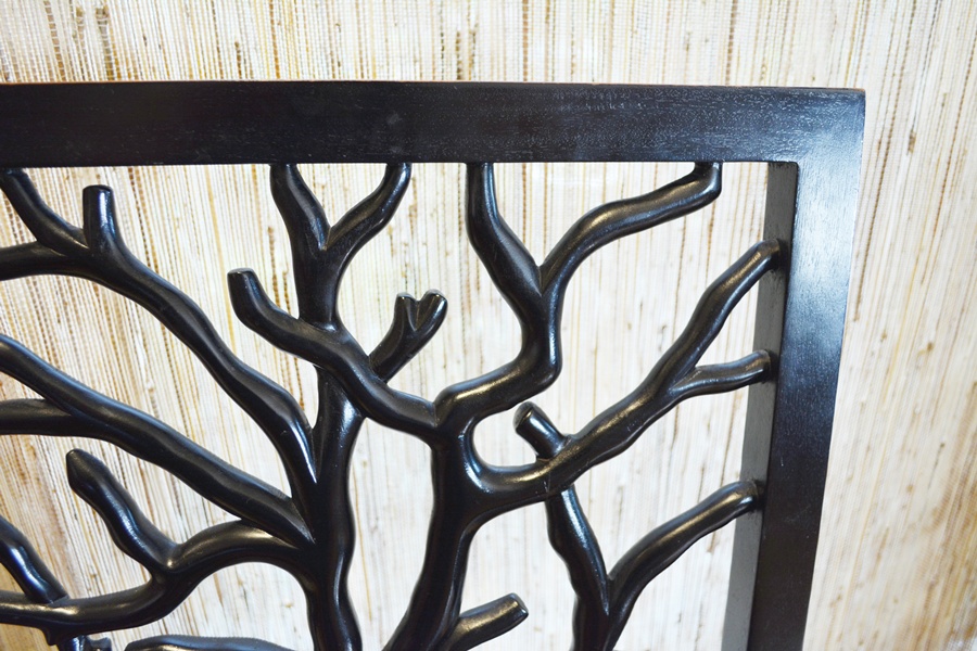 De Luco Wrought Iron Tree Branch Table and Four Wood Chairs