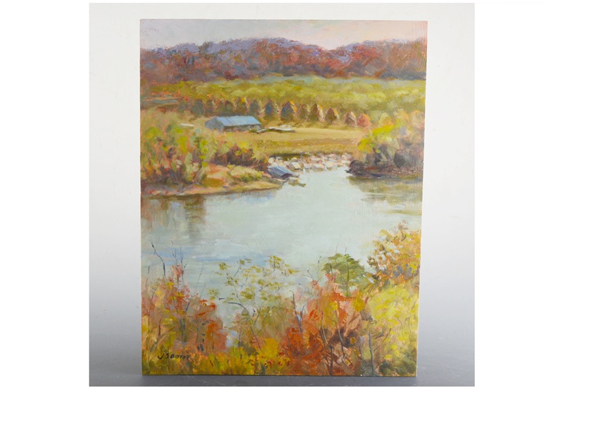Jan Boone Original Oil Painting Of River