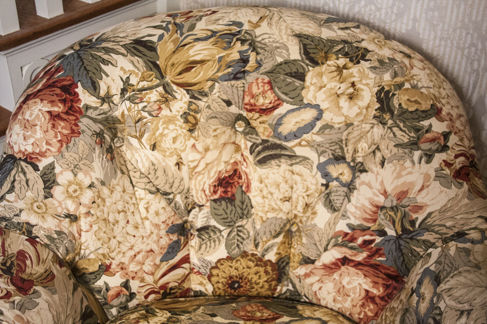 Upholstered Floral Arm Chair