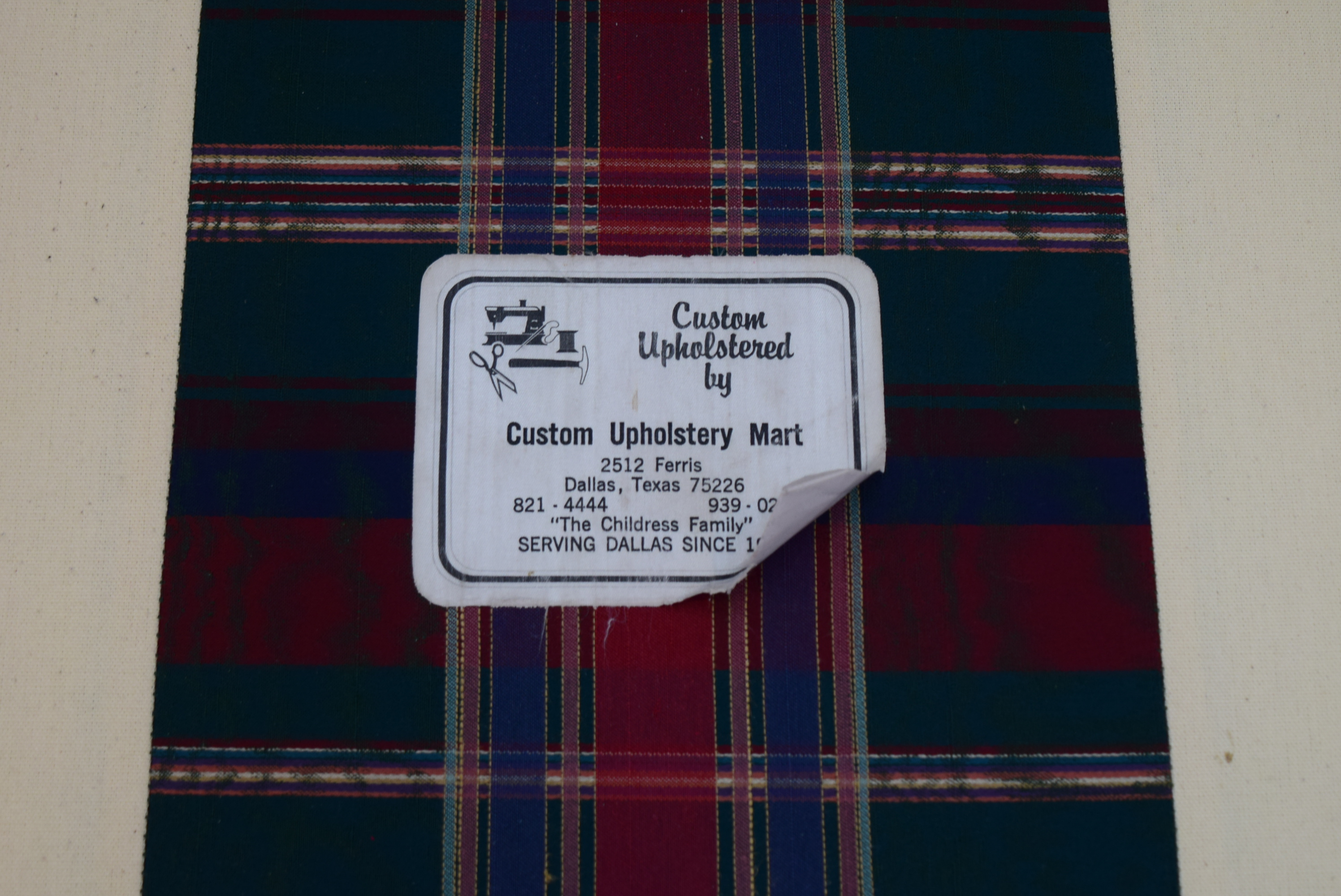 Plaid Upholstered Loveseat