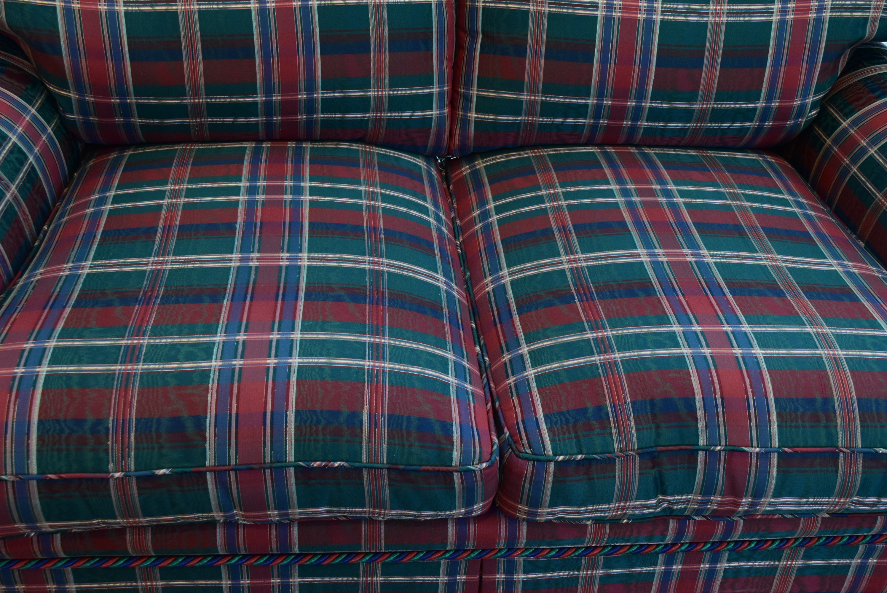 Plaid Upholstered Loveseat