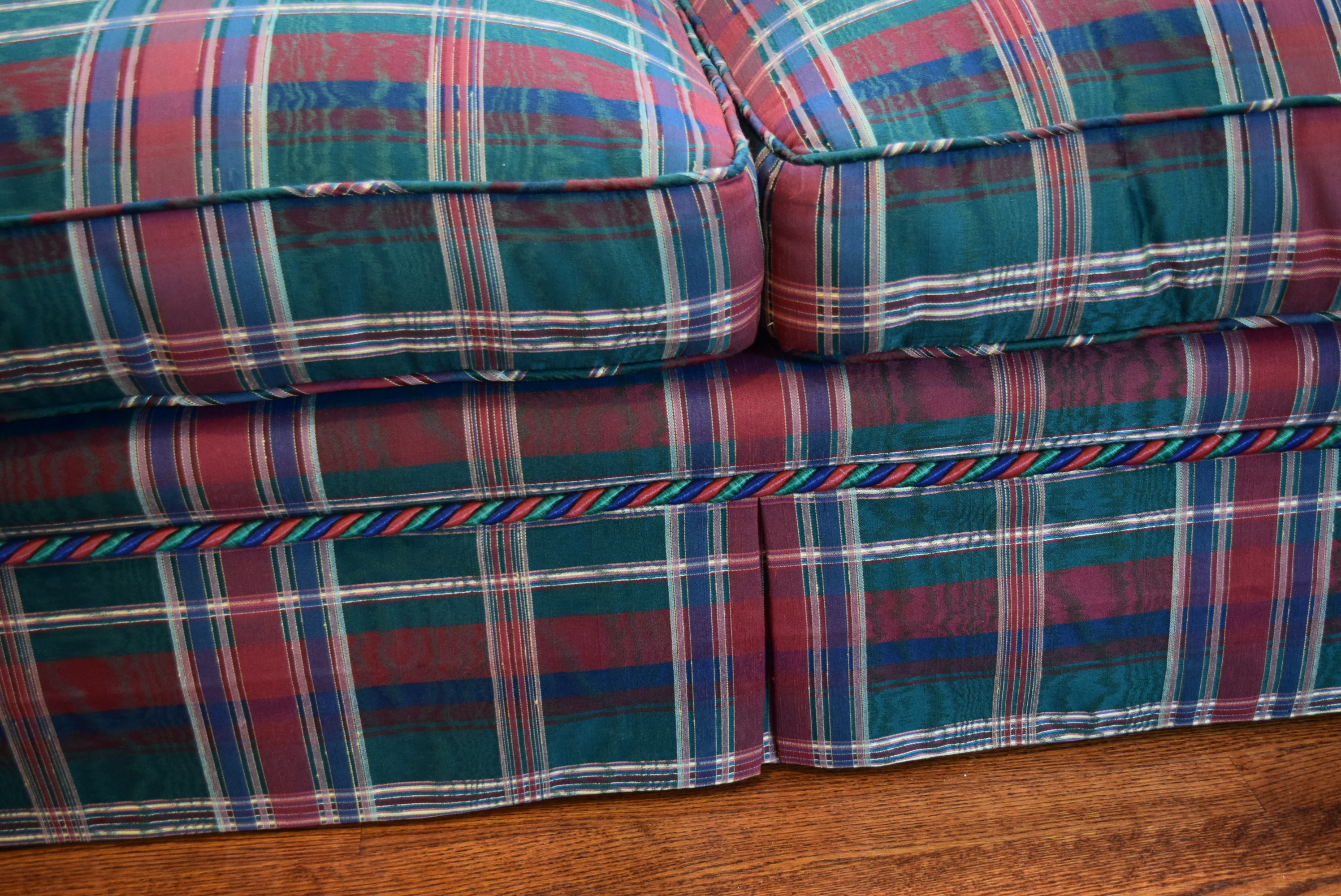 Plaid Upholstered Loveseat
