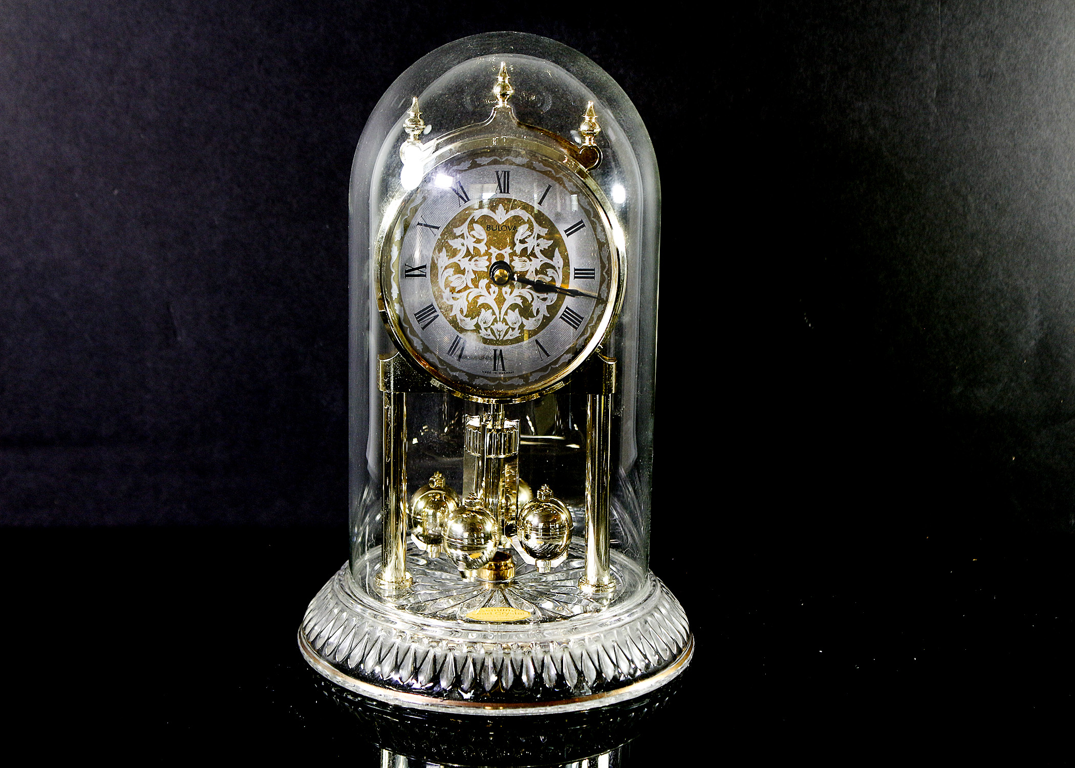 Genuine Lead Crystal Bulova Anniversary Clock