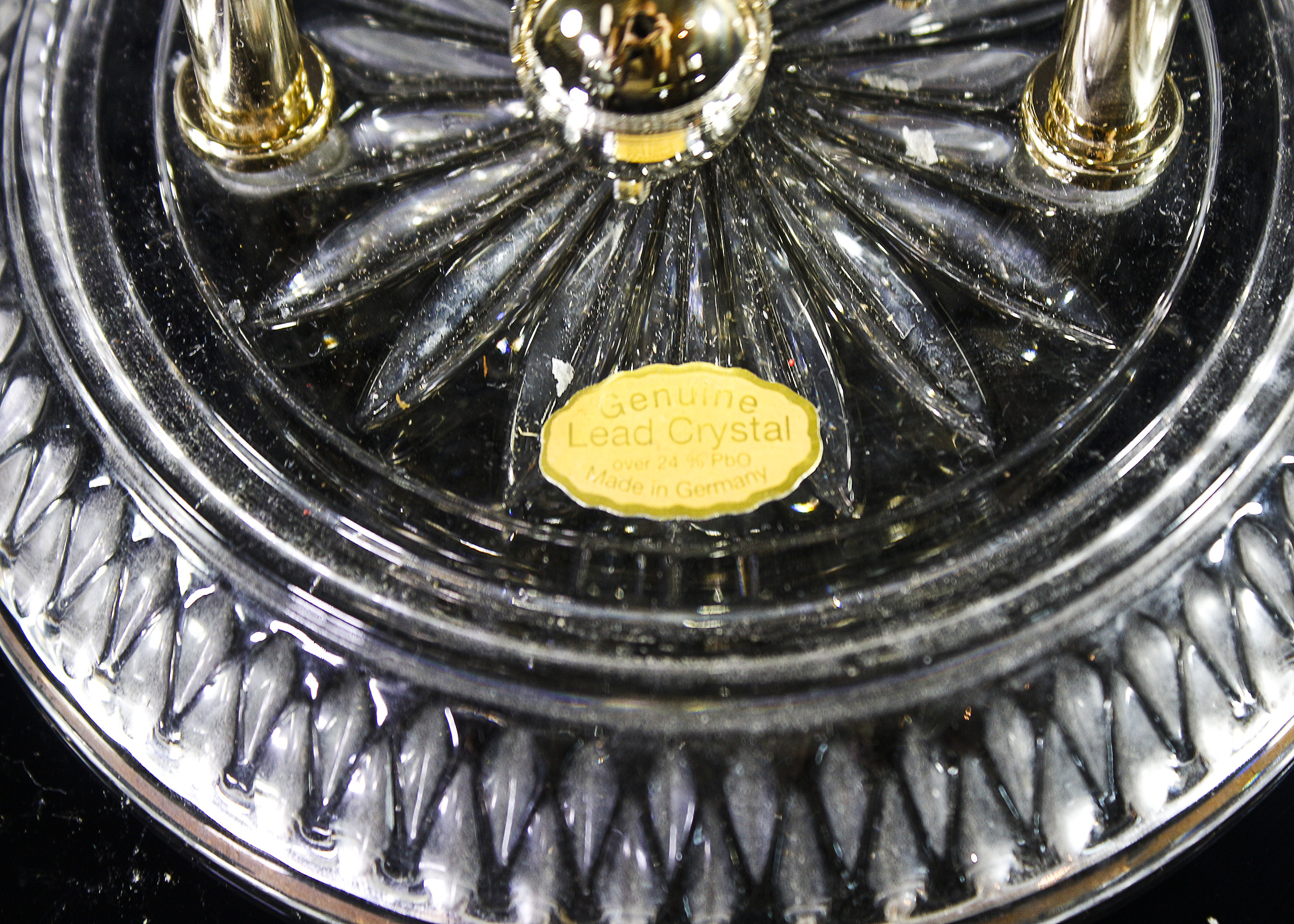 Genuine Lead Crystal Bulova Anniversary Clock