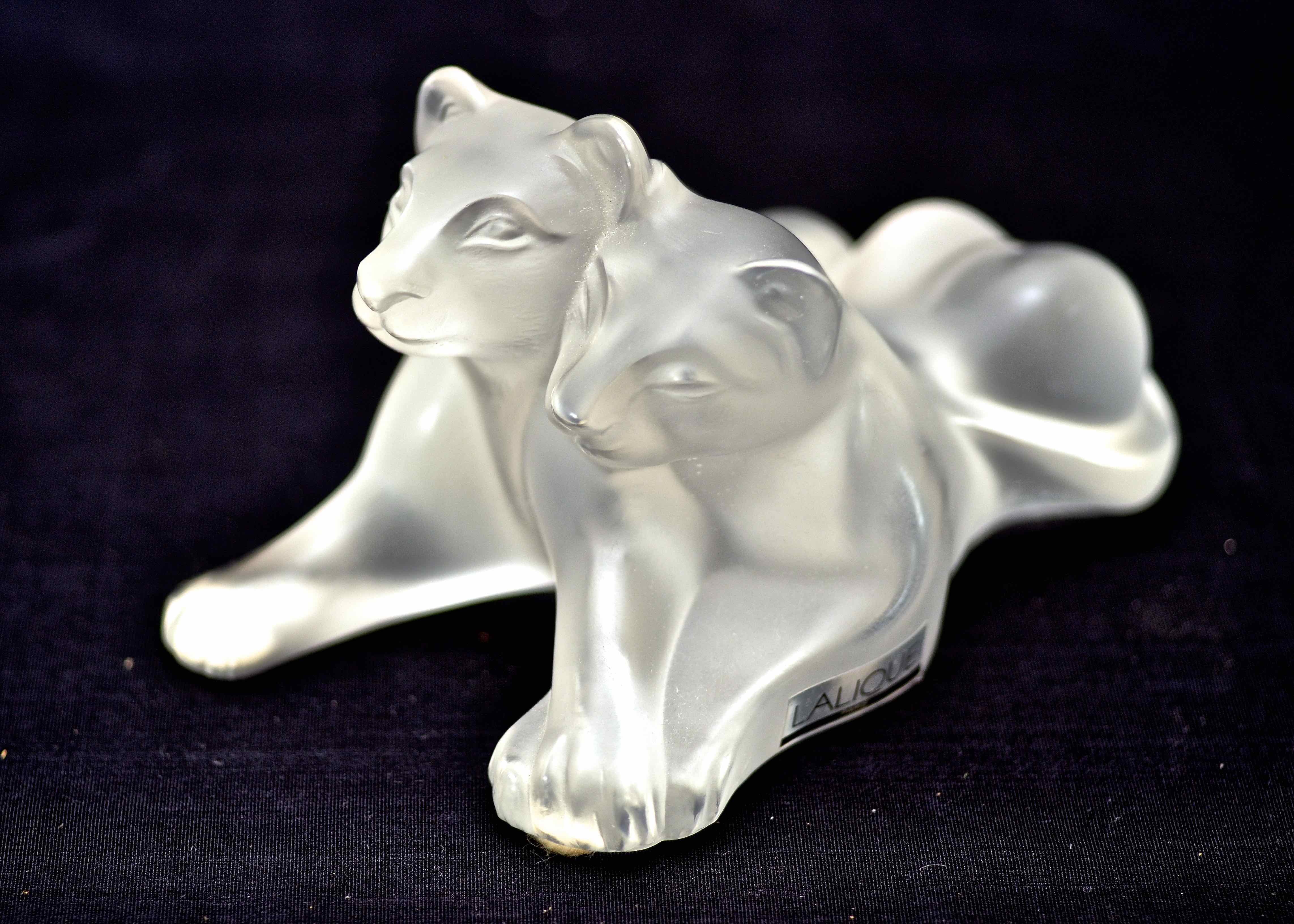 Lalique Tambwee Lion Cub Sculpture