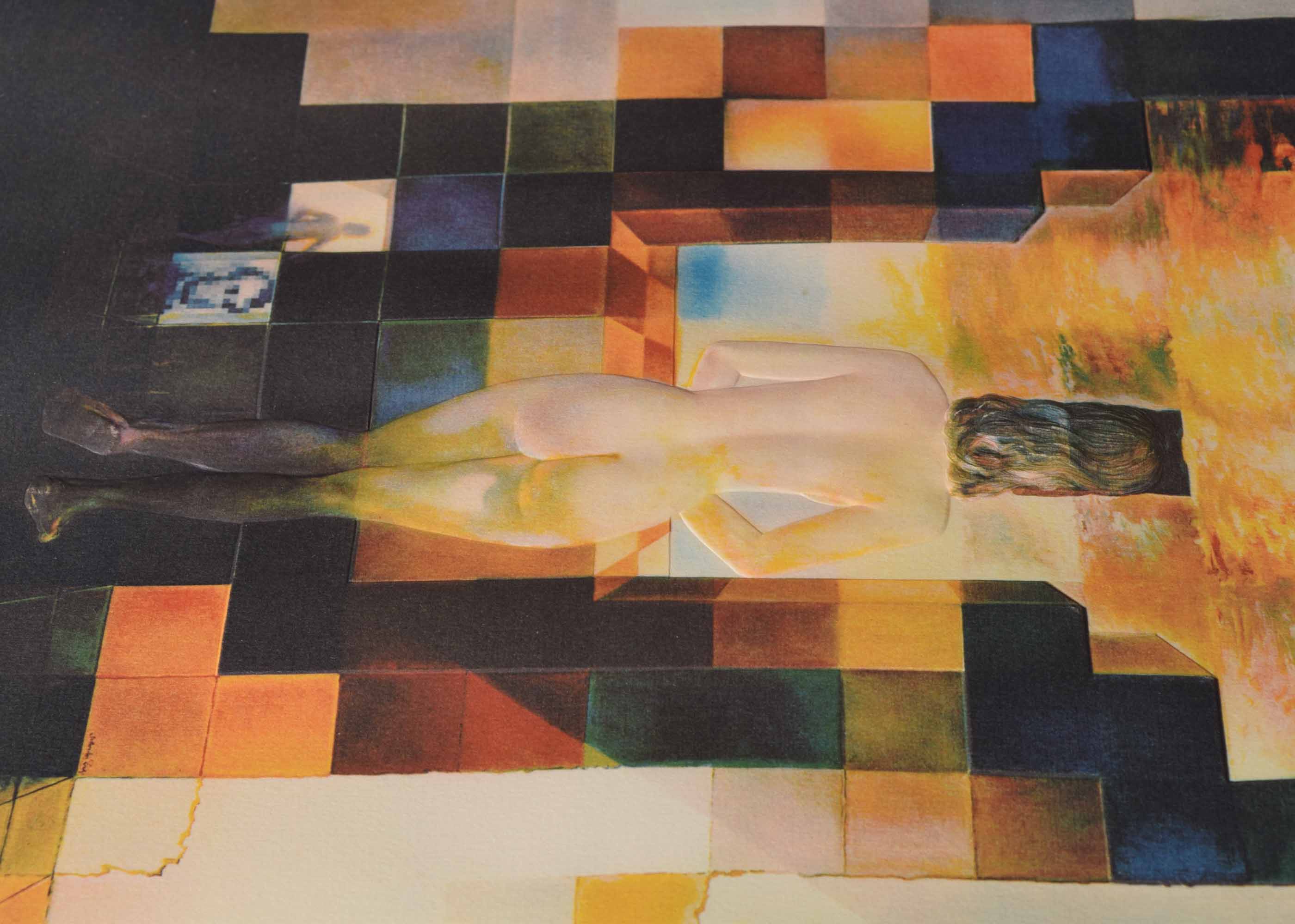 Salvador Dali "Gala Nude/Abraham Lincoln LE Embossed Lithograph