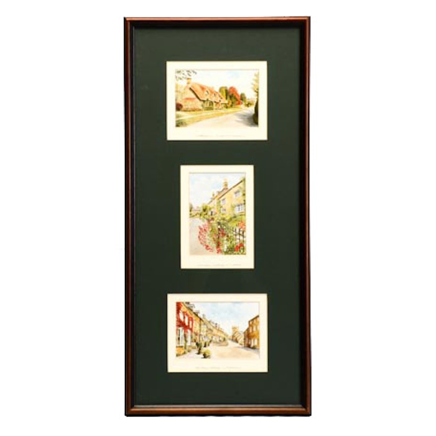 Trio of Offset Lithographs of Sandra Emms Watercolors