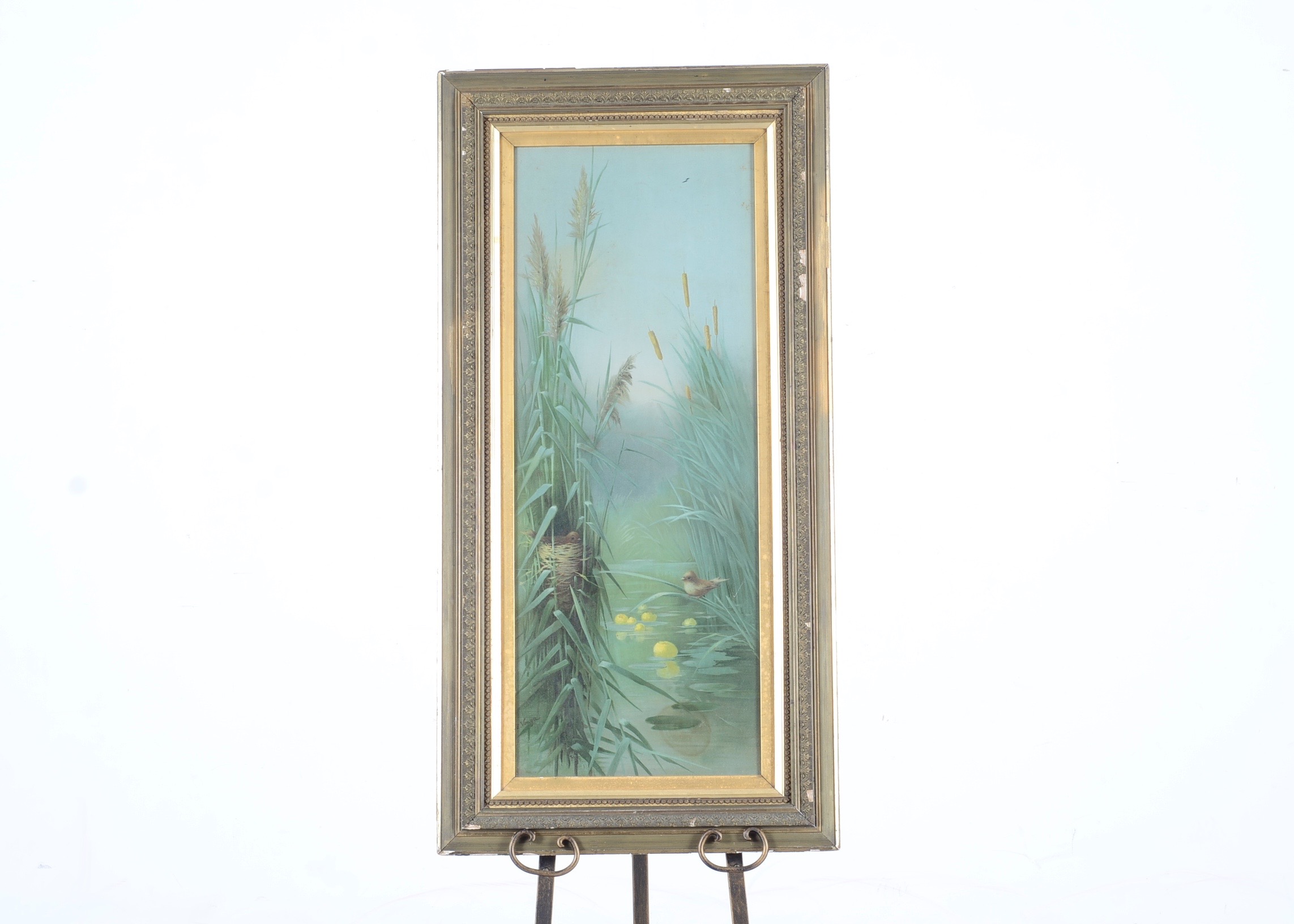 Antique Lithograph of Water Lilies by Emilie Vouga