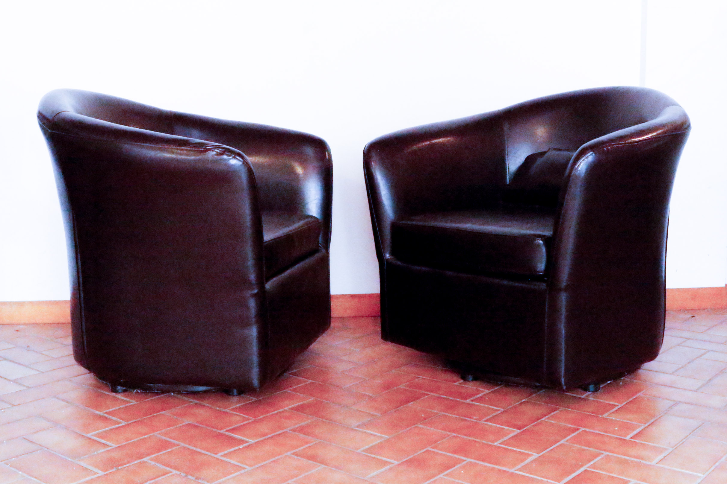 Espresso Swivel Barrel Chairs