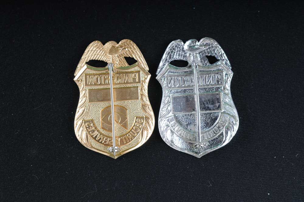 Group of Pinkerton Security Badges and Patches