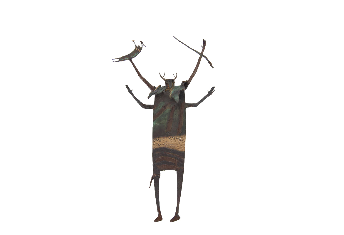 Bronze Native American Shaman Sculpture by Bill Worrell