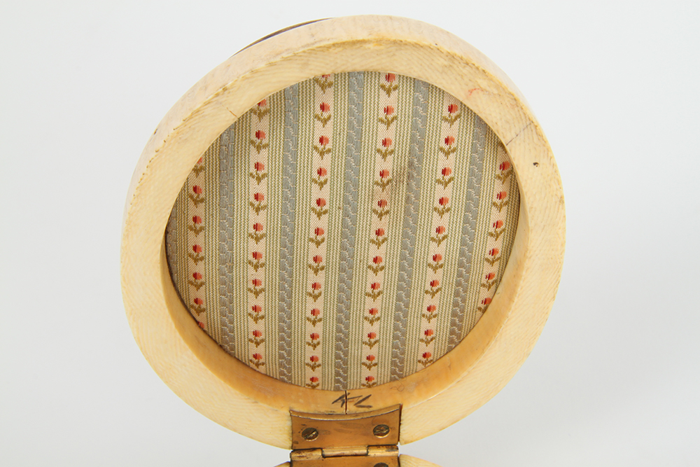 Ivory Trinket Box with a Hand Painted Napoleon Portrait