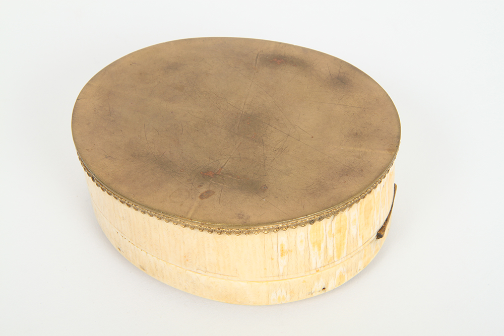 Ivory Trinket Box with a Hand Painted Napoleon Portrait