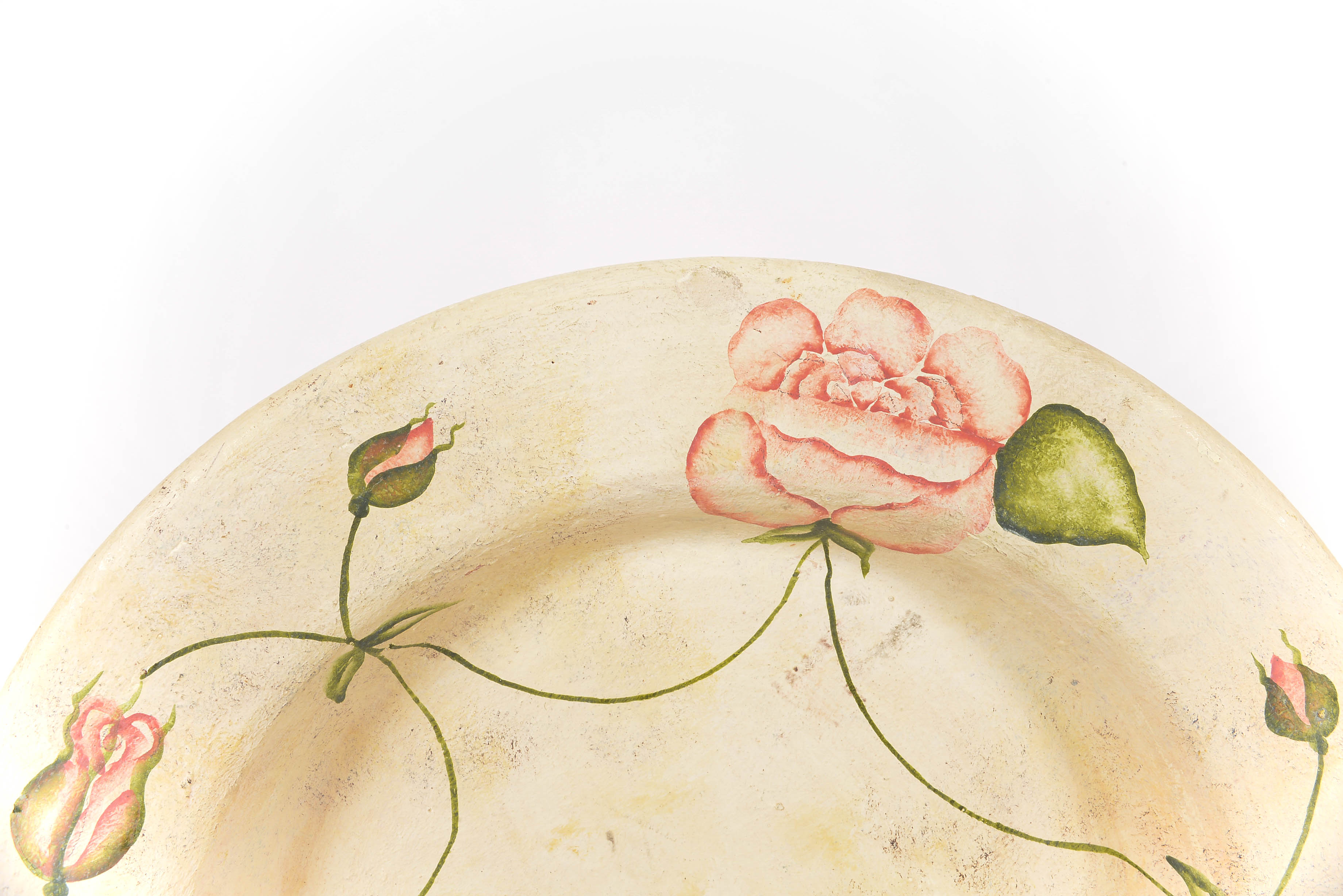 Hand-Painted Decorative Plate and Stand