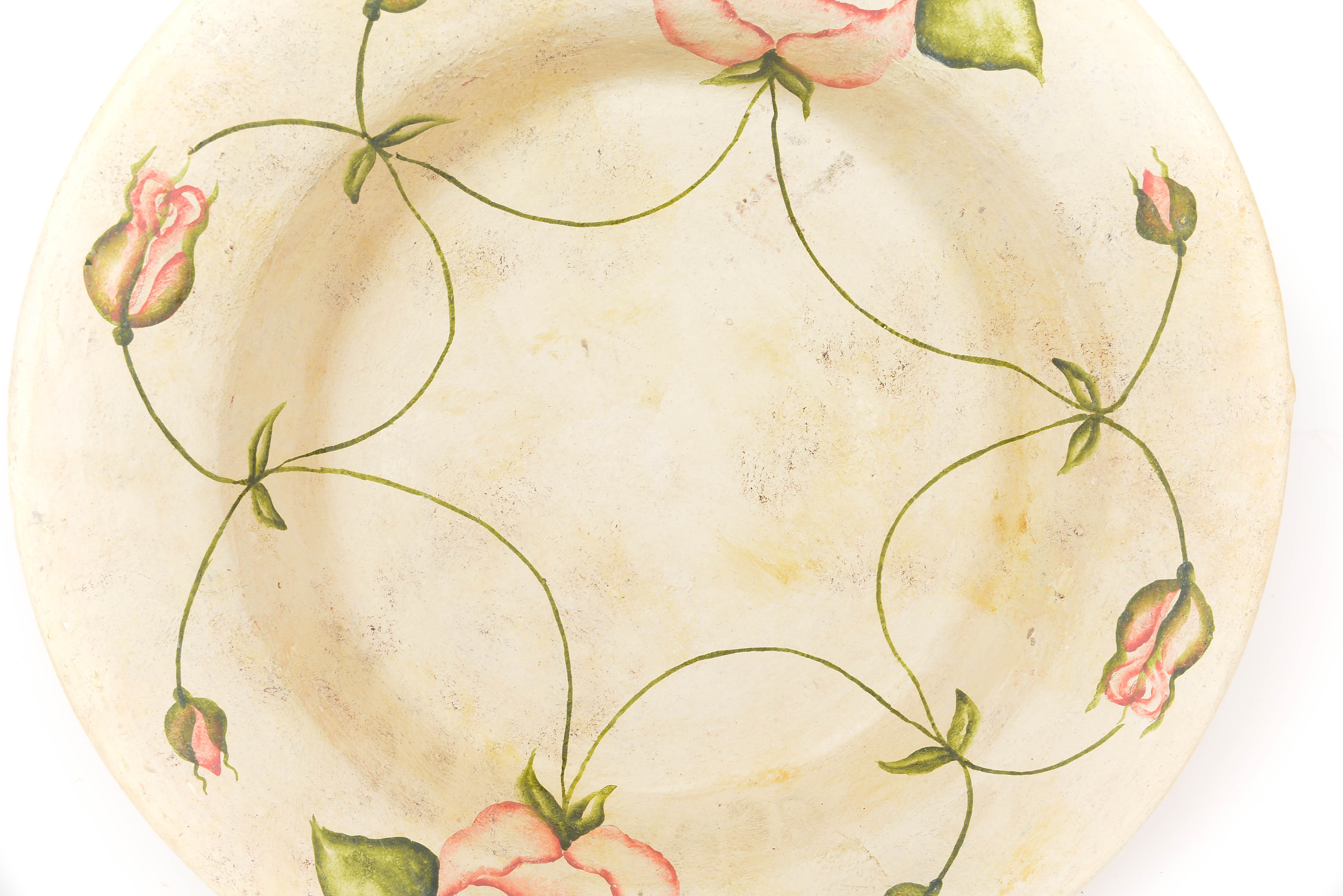 Hand-Painted Decorative Plate and Stand