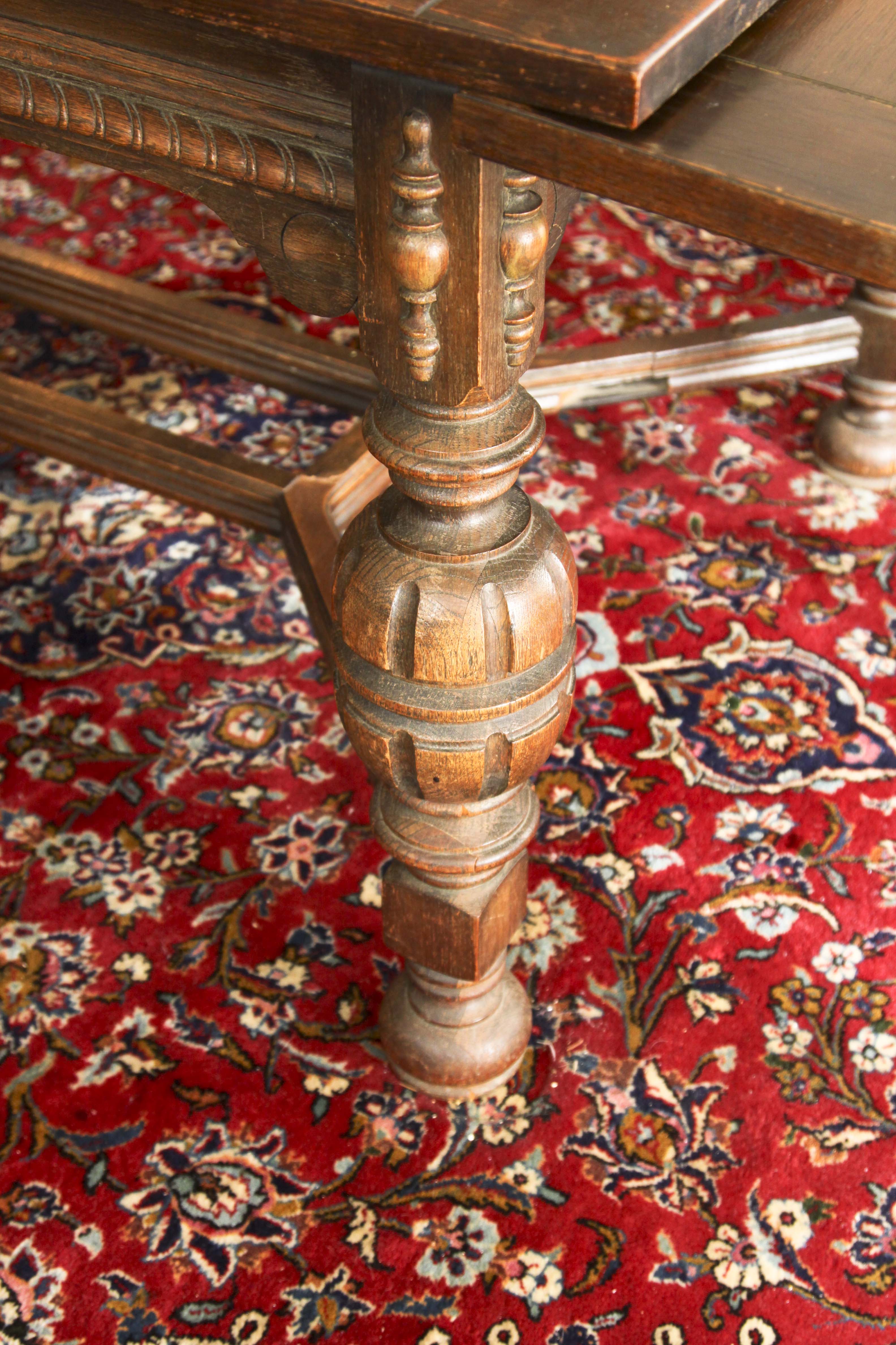 Jacobean Revival Style Dining Table and Five Chairs