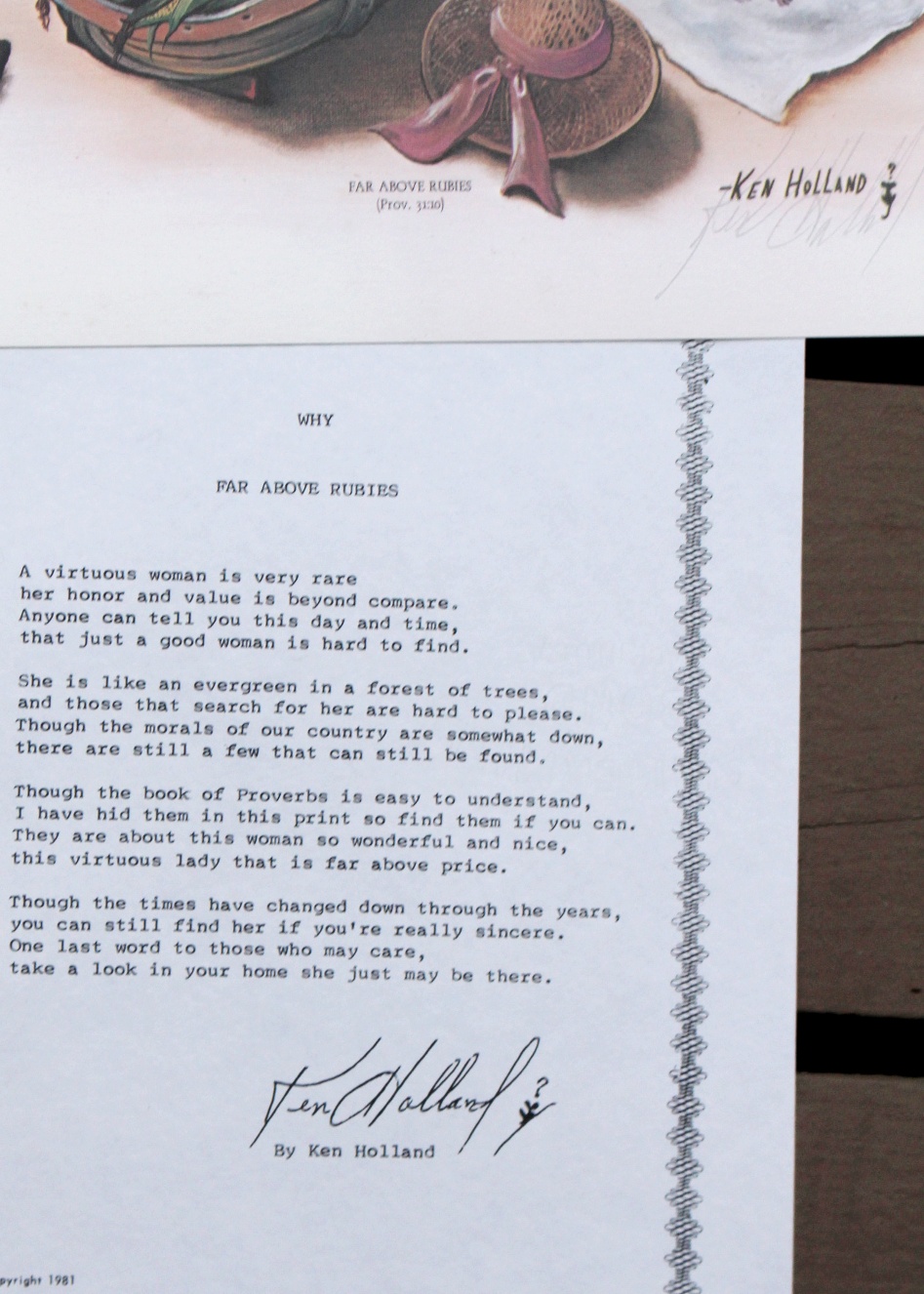 W. V. Artist Ken Holland Signed Prints; One Framed