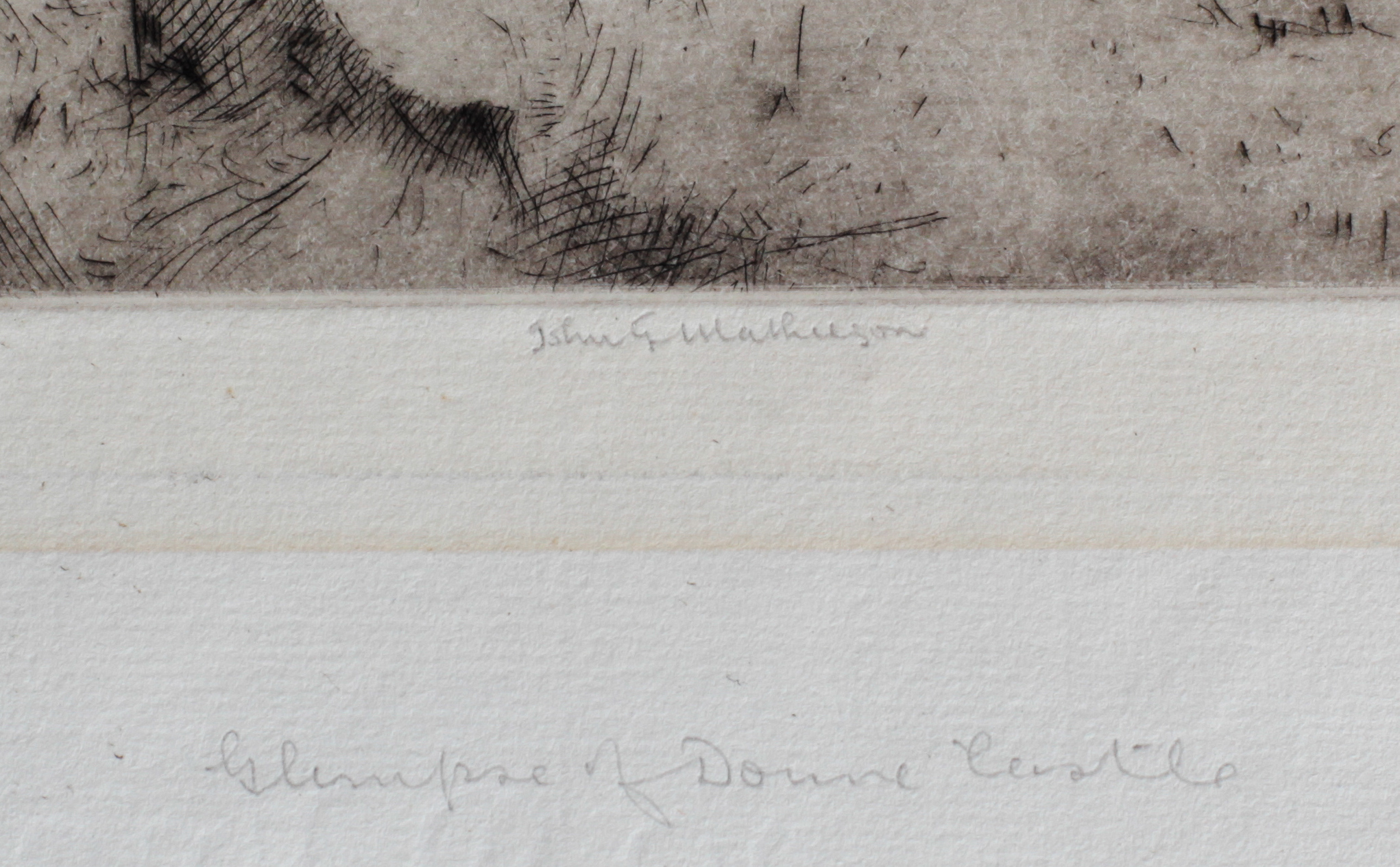 John George Mathieson Drypoint Etching "Trees"