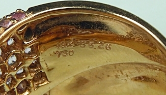 Modern 18K Pink Gold and Pink Sapphire Double Row Pavé Ring