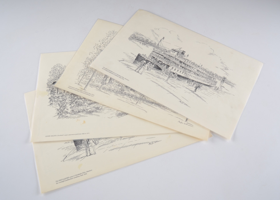 Set of Four Vintage Caroline Williams Cincinnati Placemats