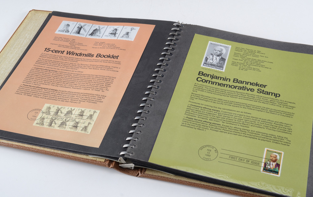 Six Volume USPS American Commemorative Stamp Collection Books