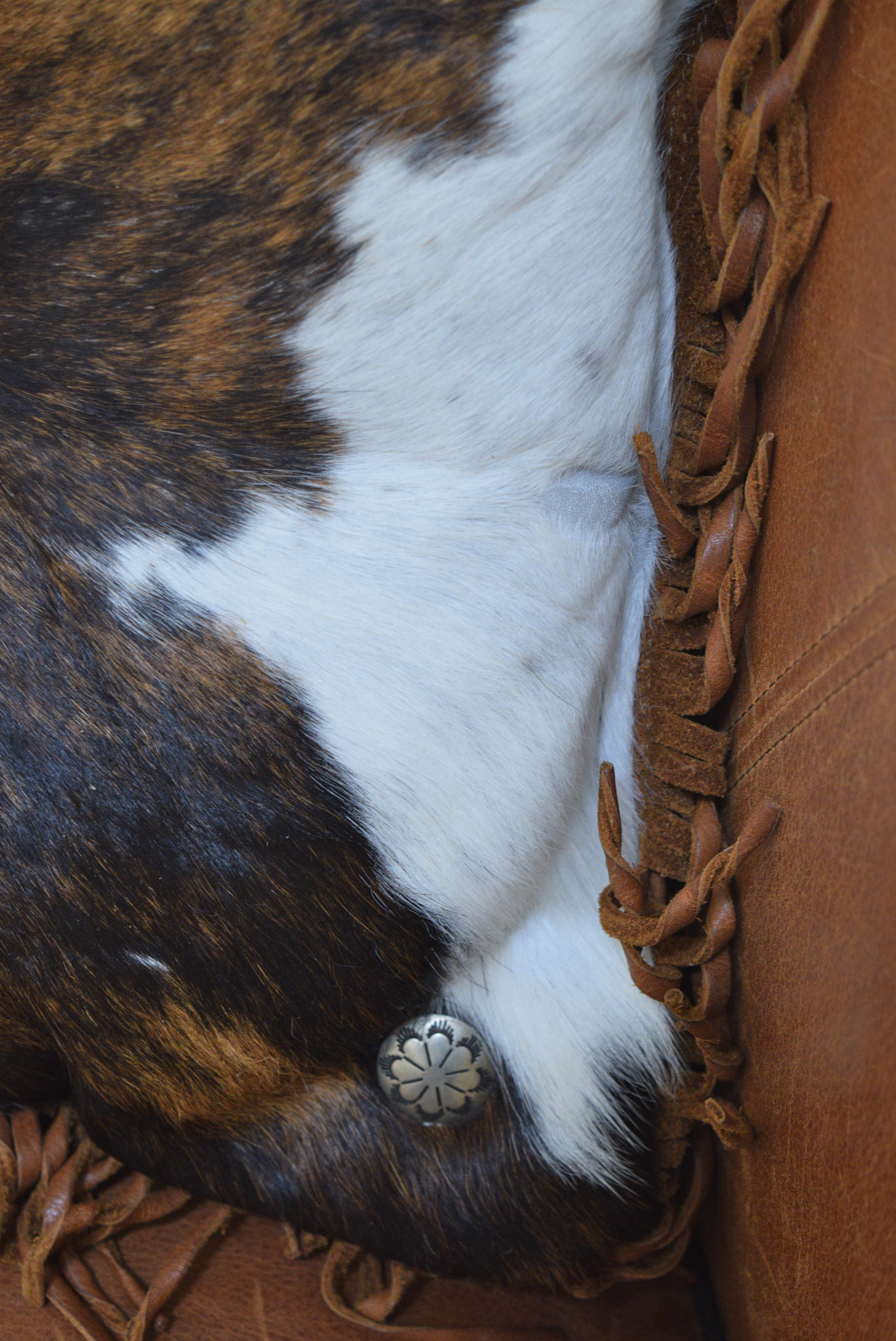 Old Hickory Tannery Leather Cowhide Sofa