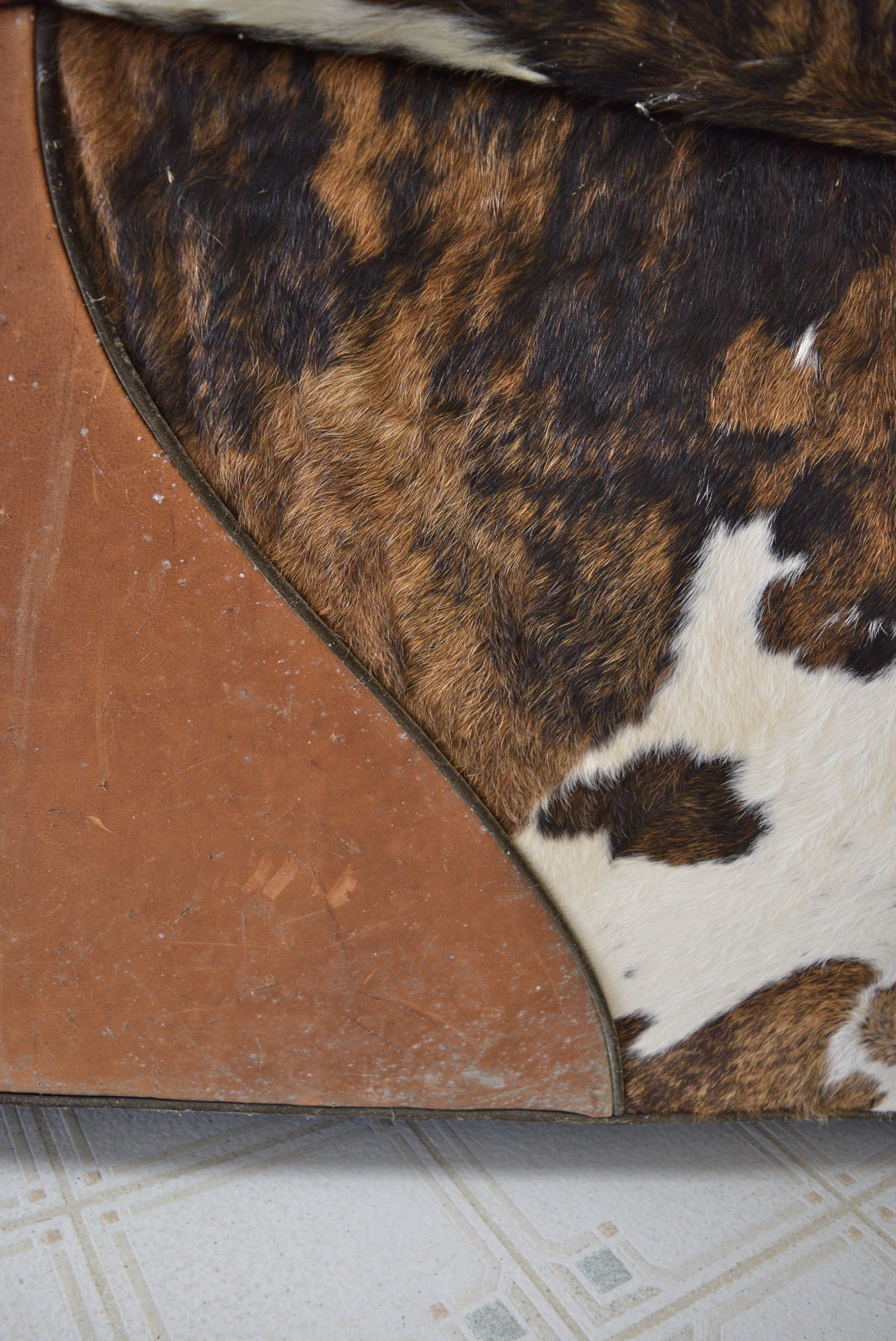 Old Hickory Tannery Leather Cowhide Sofa