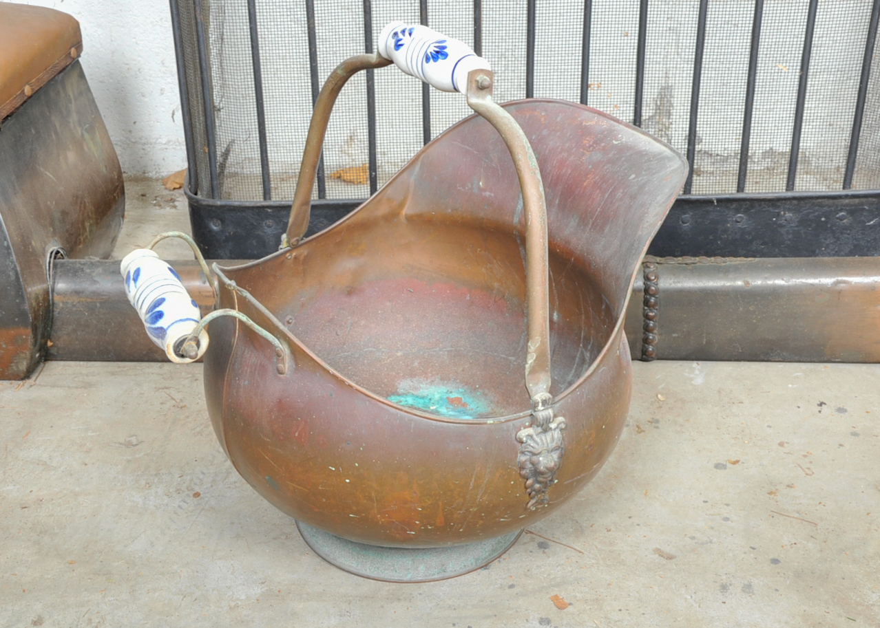 Antique English Fireplace Fender and Seat