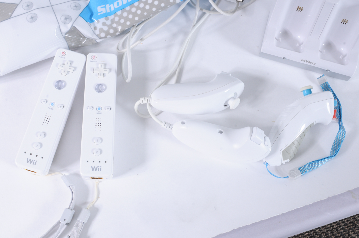 Wii Console, Dance Dance Revolution Mat and Wii FIt Board