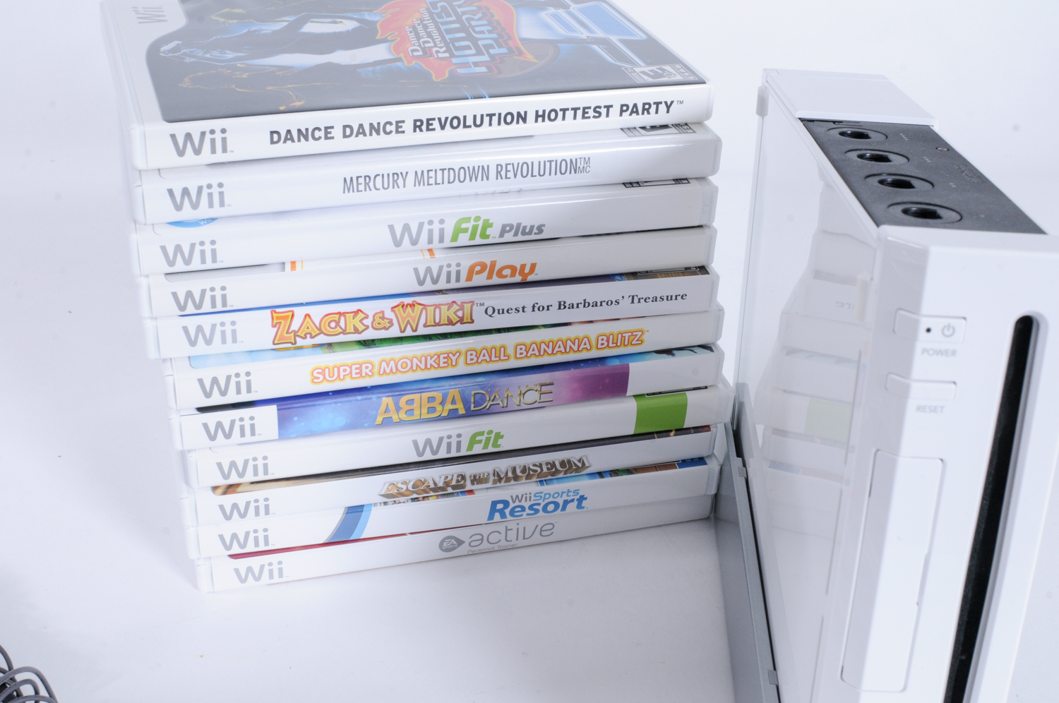 Wii Console, Dance Dance Revolution Mat and Wii FIt Board