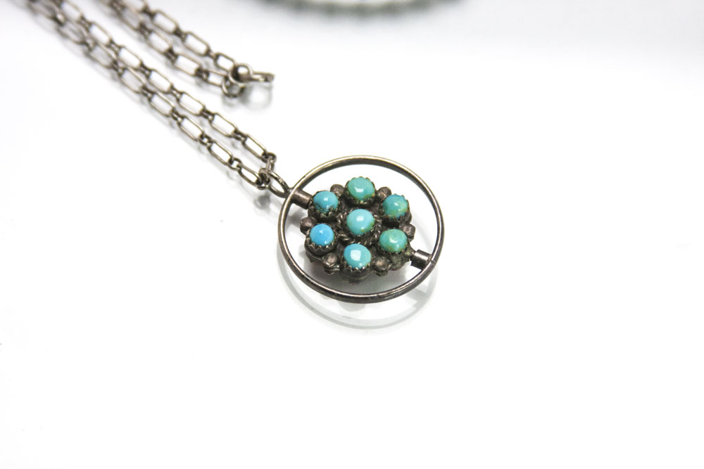 Sterling, Turquoise, and Coral Necklace and Bracelet