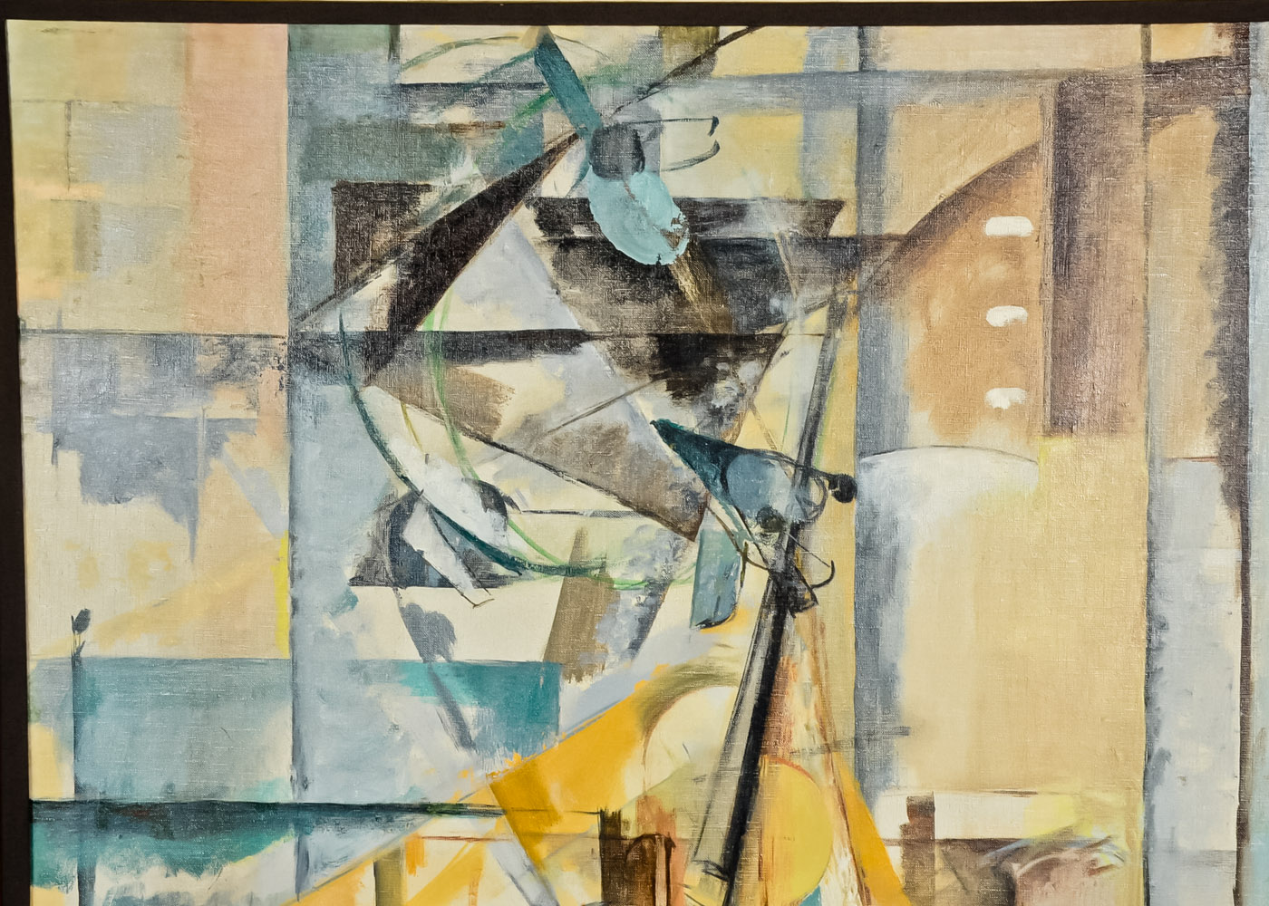 "Cubist Painting, Violin" Original Oil on Canvas by Perle Fine