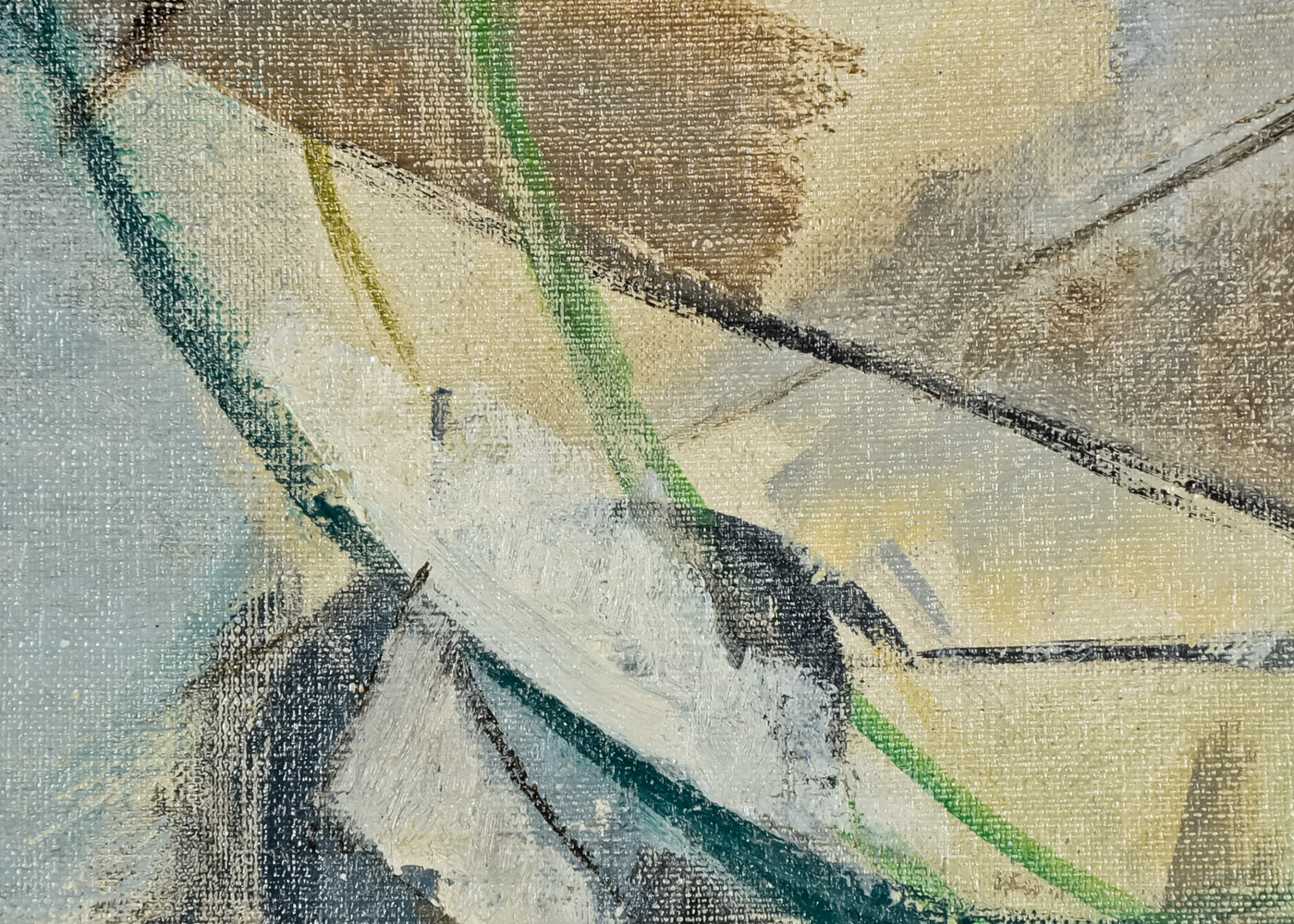 "Cubist Painting, Violin" Original Oil on Canvas by Perle Fine