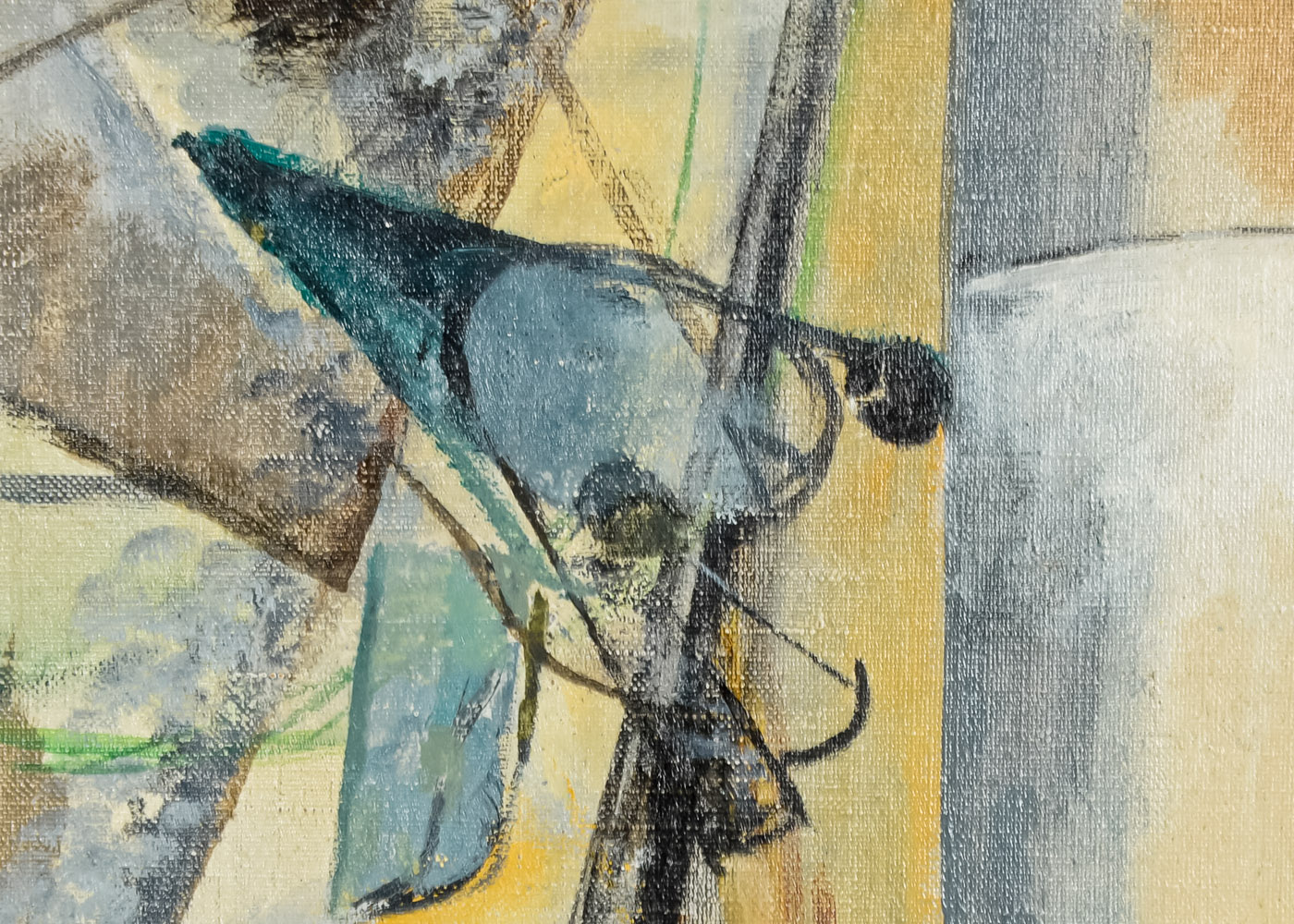 "Cubist Painting, Violin" Original Oil on Canvas by Perle Fine