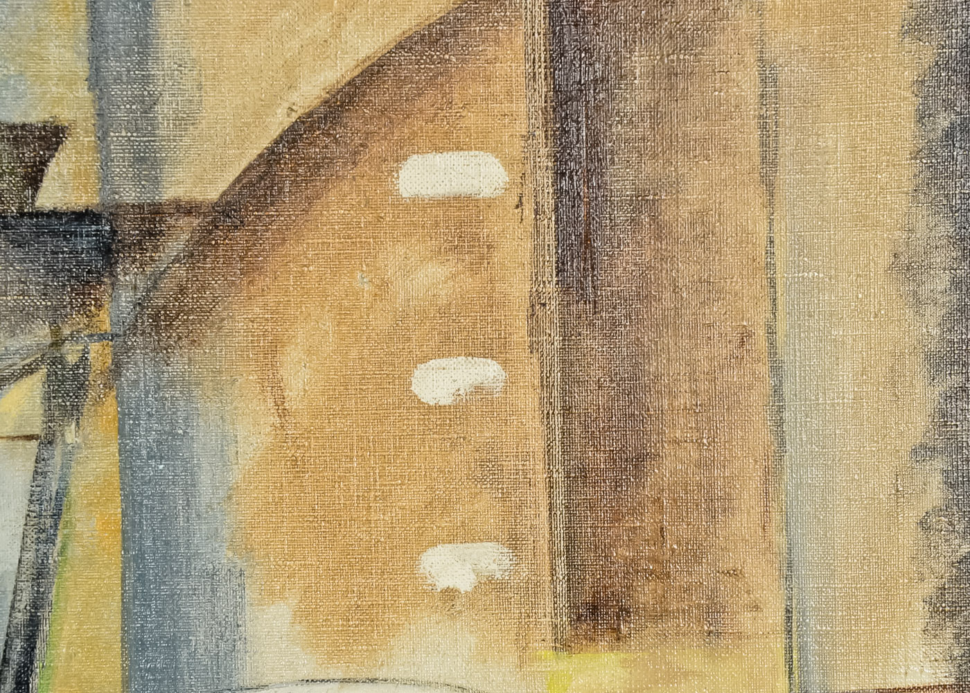 "Cubist Painting, Violin" Original Oil on Canvas by Perle Fine