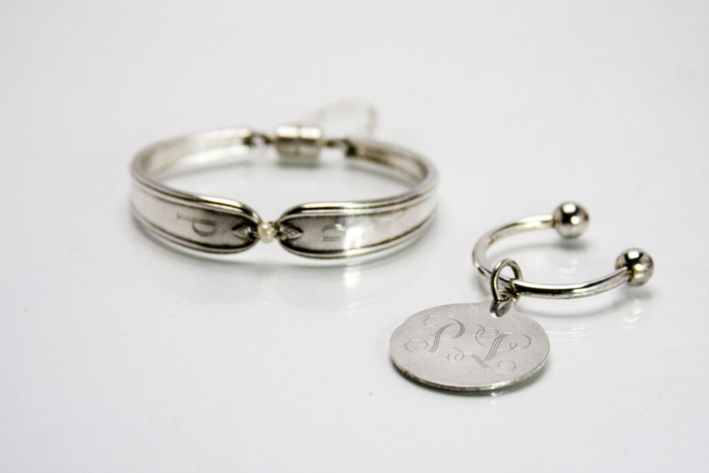 Silver Plate Bracelet and Key Chain