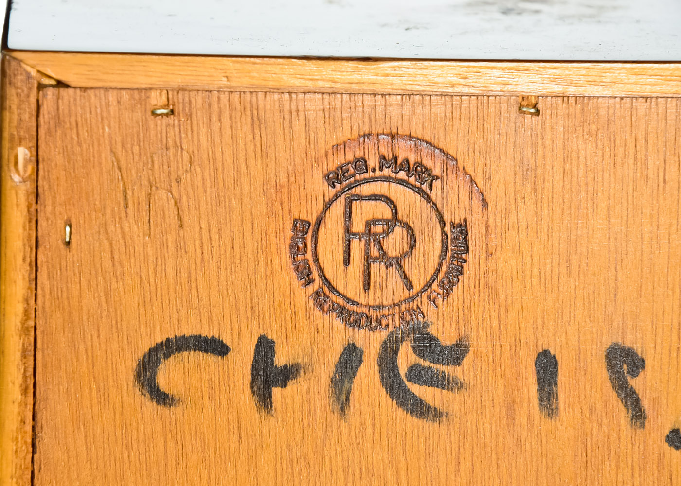 Vintage Oak Secretary Desk by RR English Reproduction Furniture