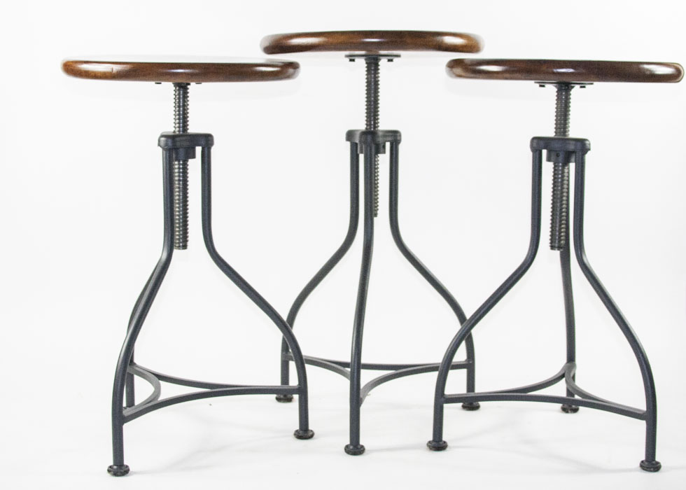 Modern Wood and Iron Bar Stools