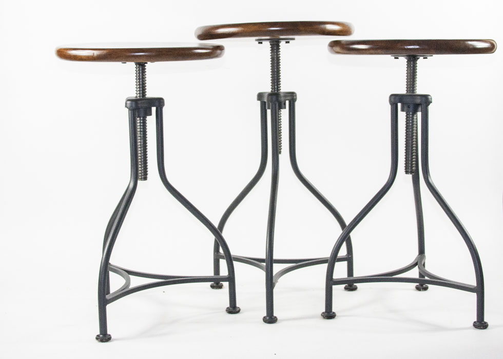 Modern Wood and Iron Bar Stools