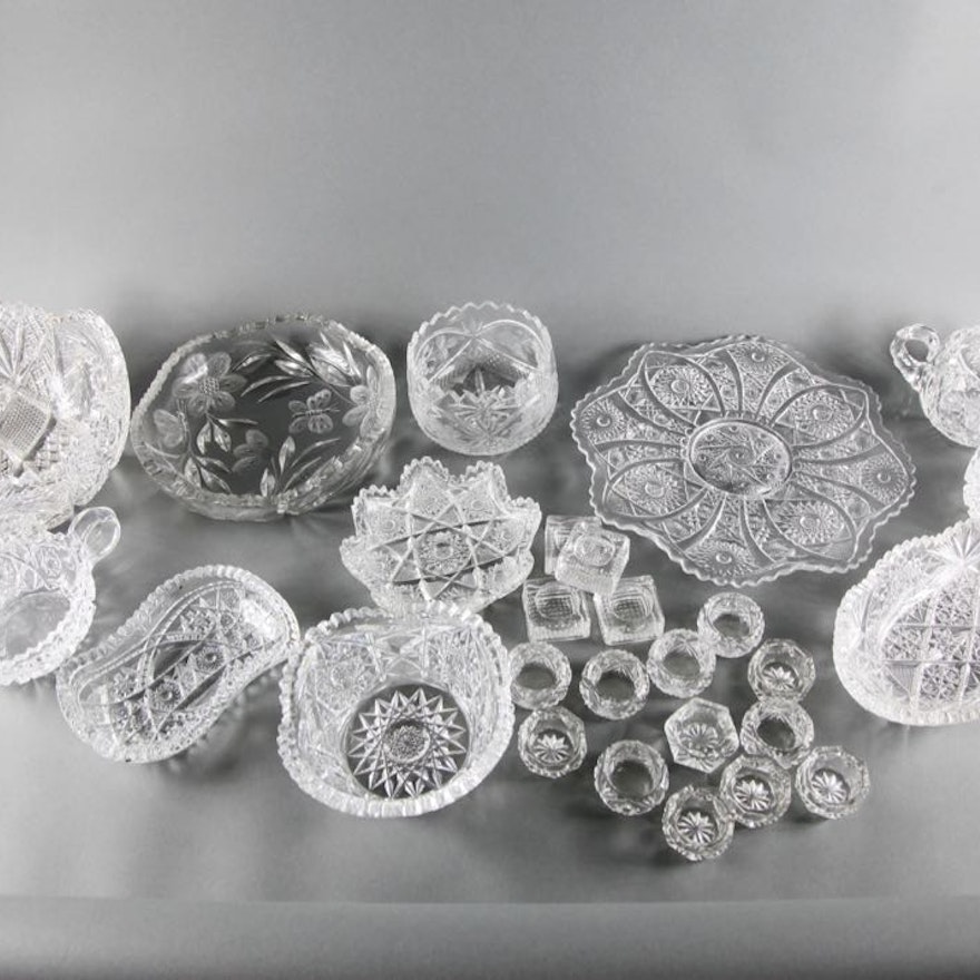 Large Collection of Cut and Pressed Glass