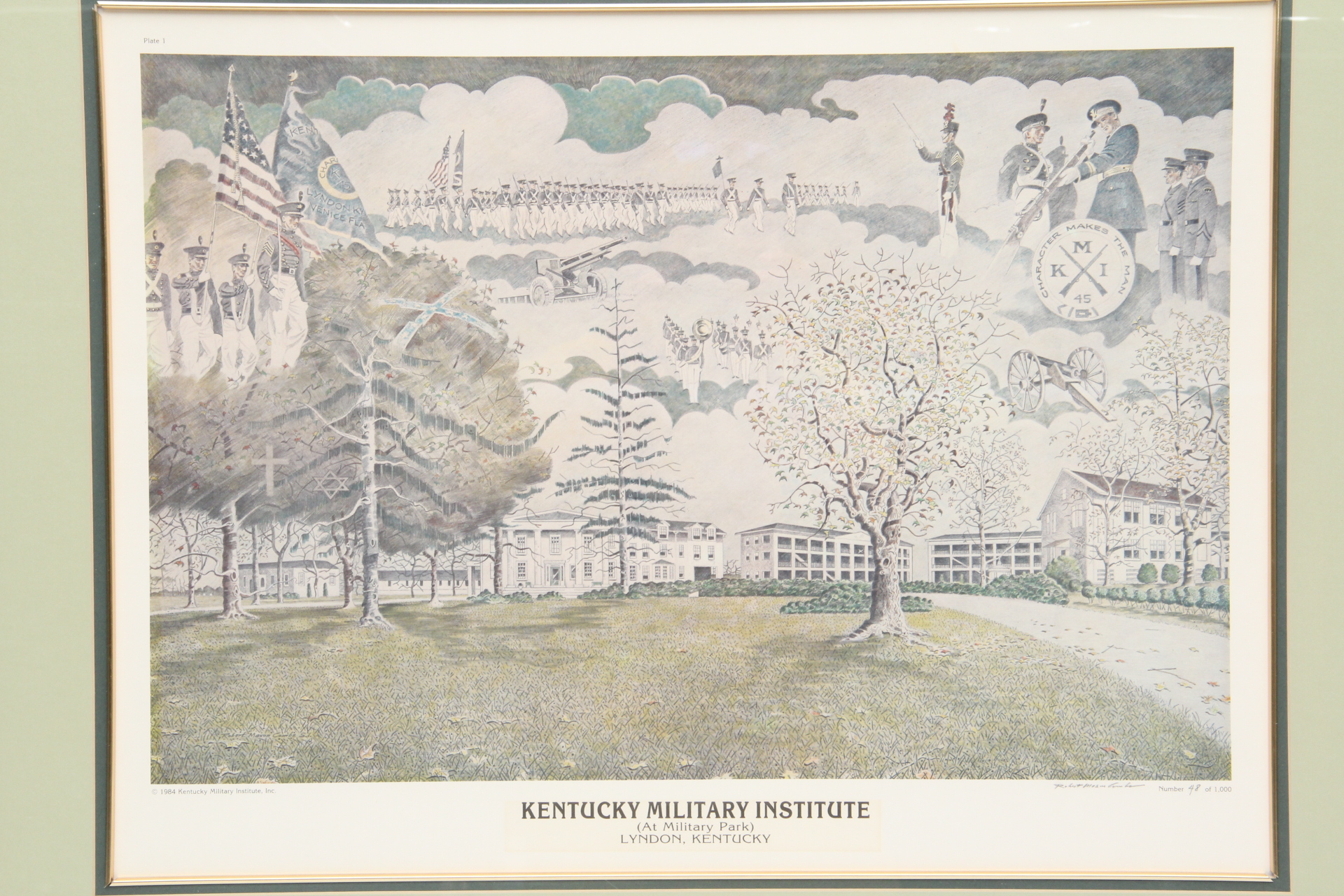 "Kentucky Military Institute" Offset Lithograph by Robert Combs