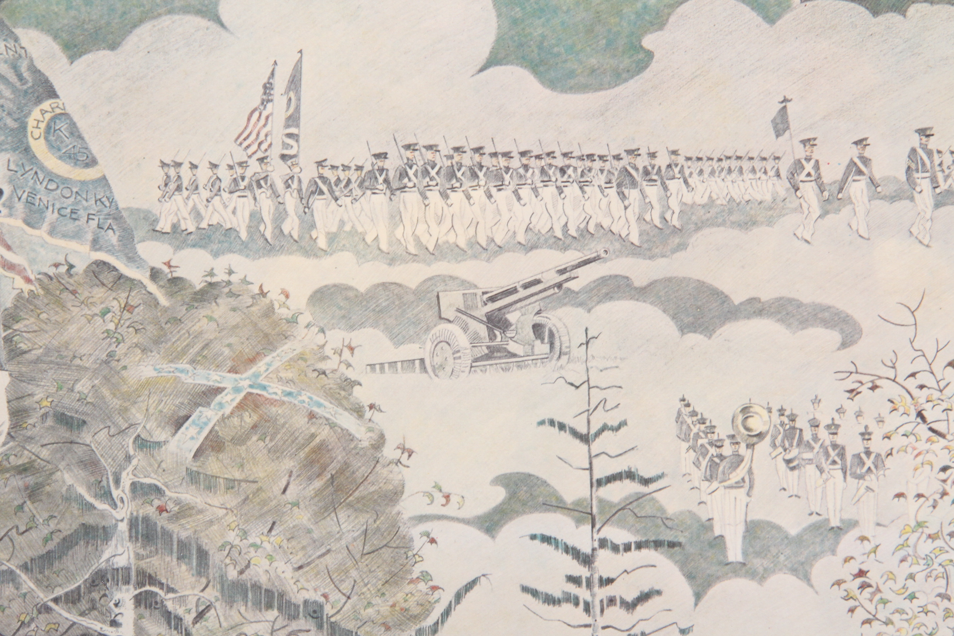 "Kentucky Military Institute" Offset Lithograph by Robert Combs