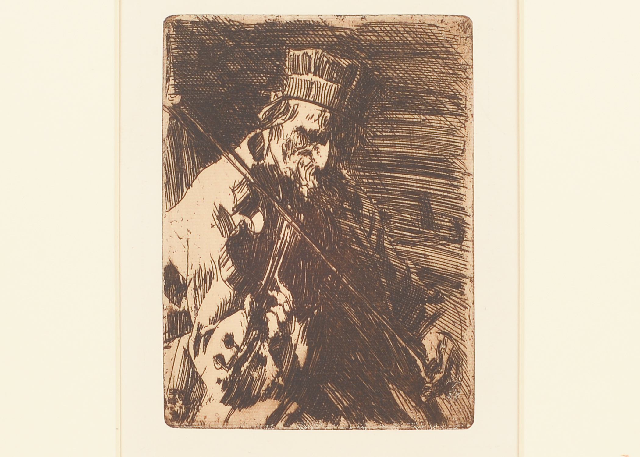 1898 Anders Zorn Etching "Village Folk Musician"